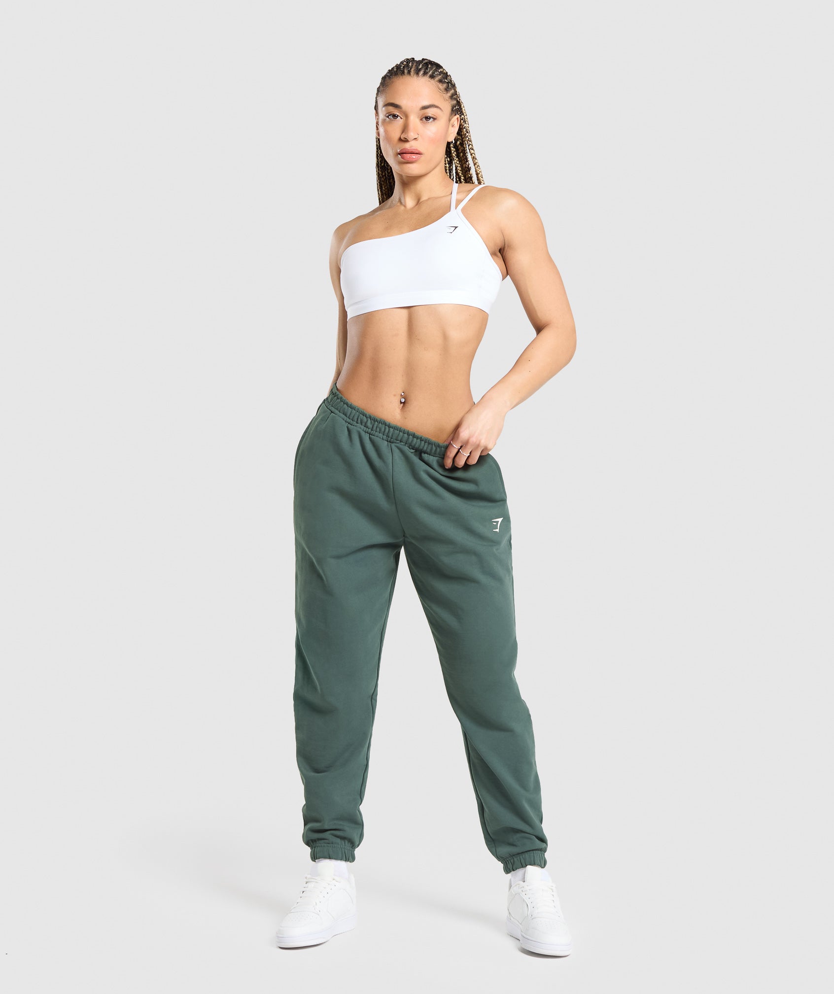 Lifting Graphic Oversized Joggers in Slate Teal - view 4