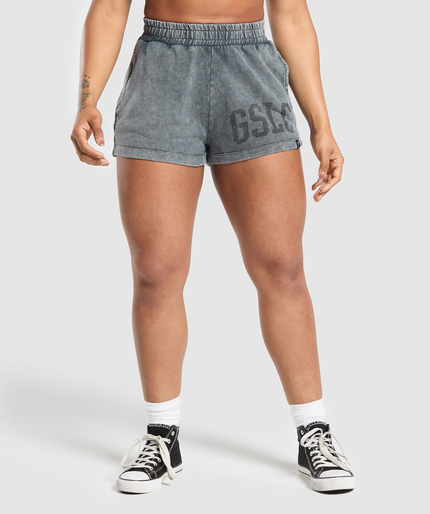 Collegiate Shadow Washed Shorts in Asphalt Grey - view 1