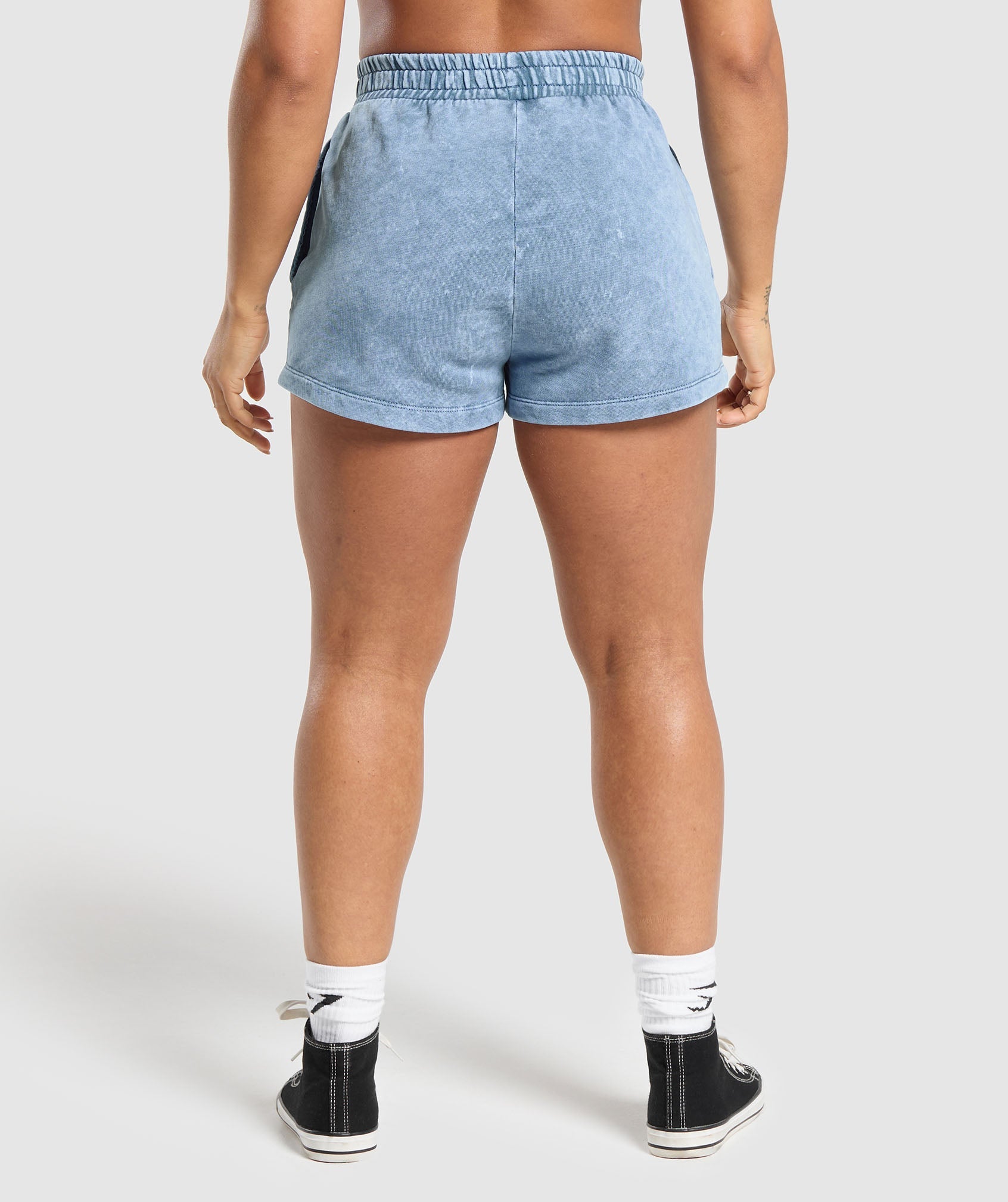 Collegiate Shadow Washed Shorts in Faded Blue - view 2