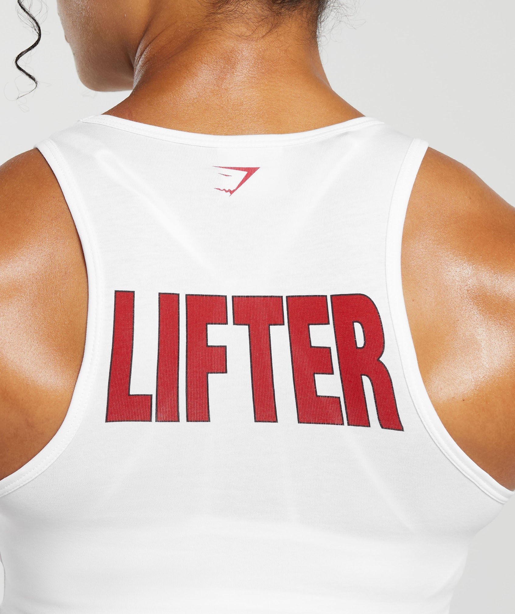 Strong Lifter Crop Tank in White - view 5