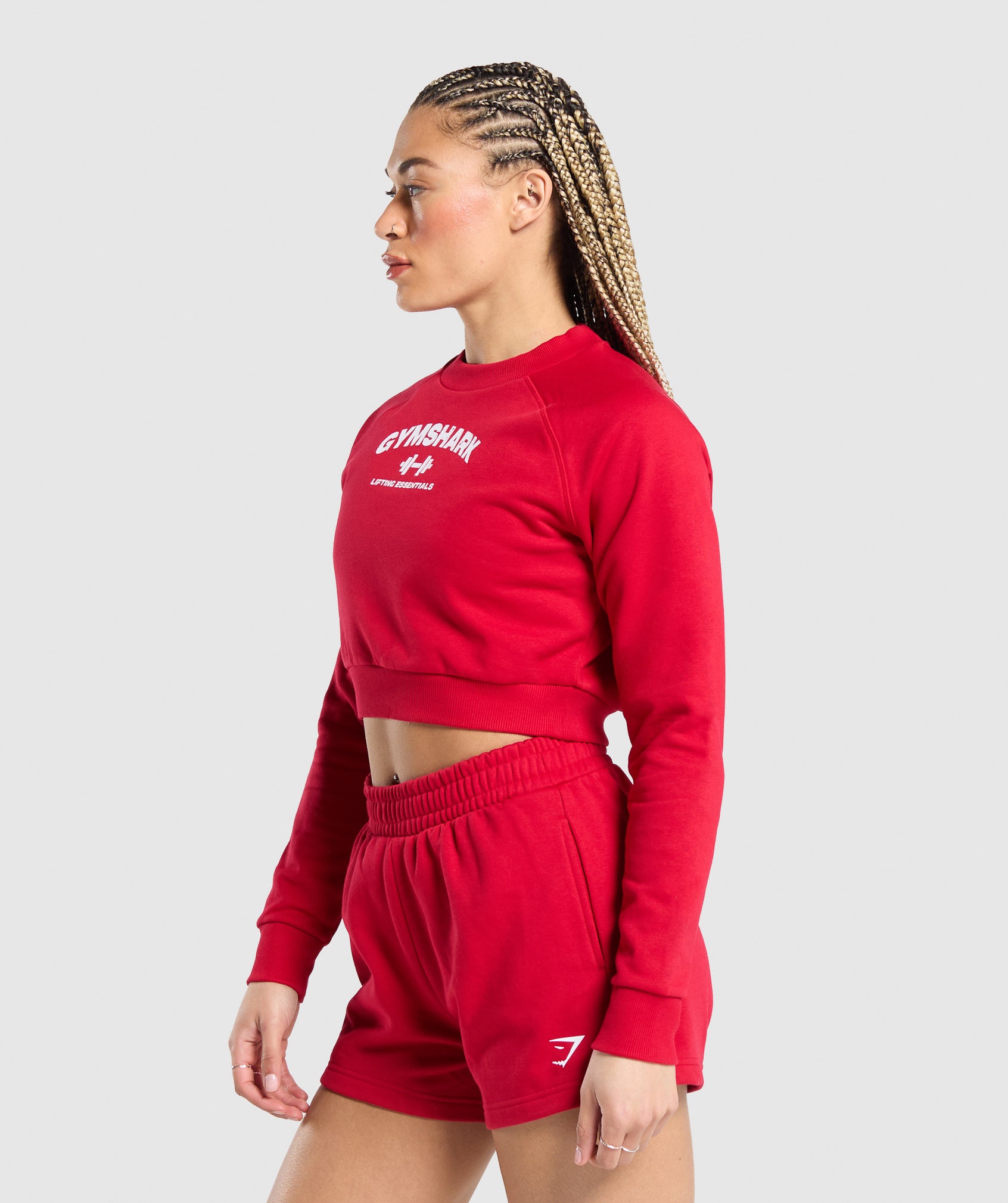 Team GS Cropped Sweatshirt in Carmine Red - view 3