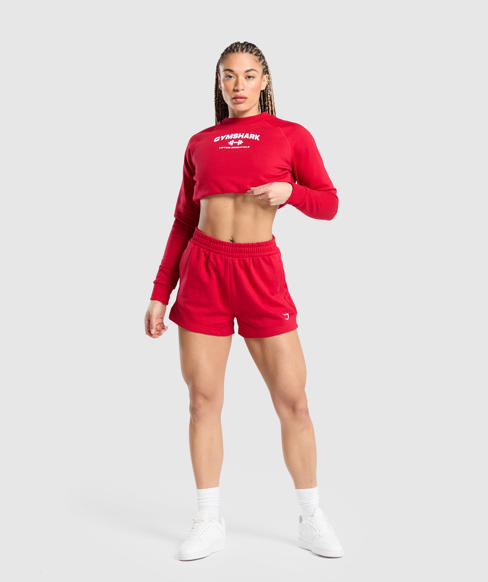 Team GS Cropped Sweatshirt in Carmine Red - view 4