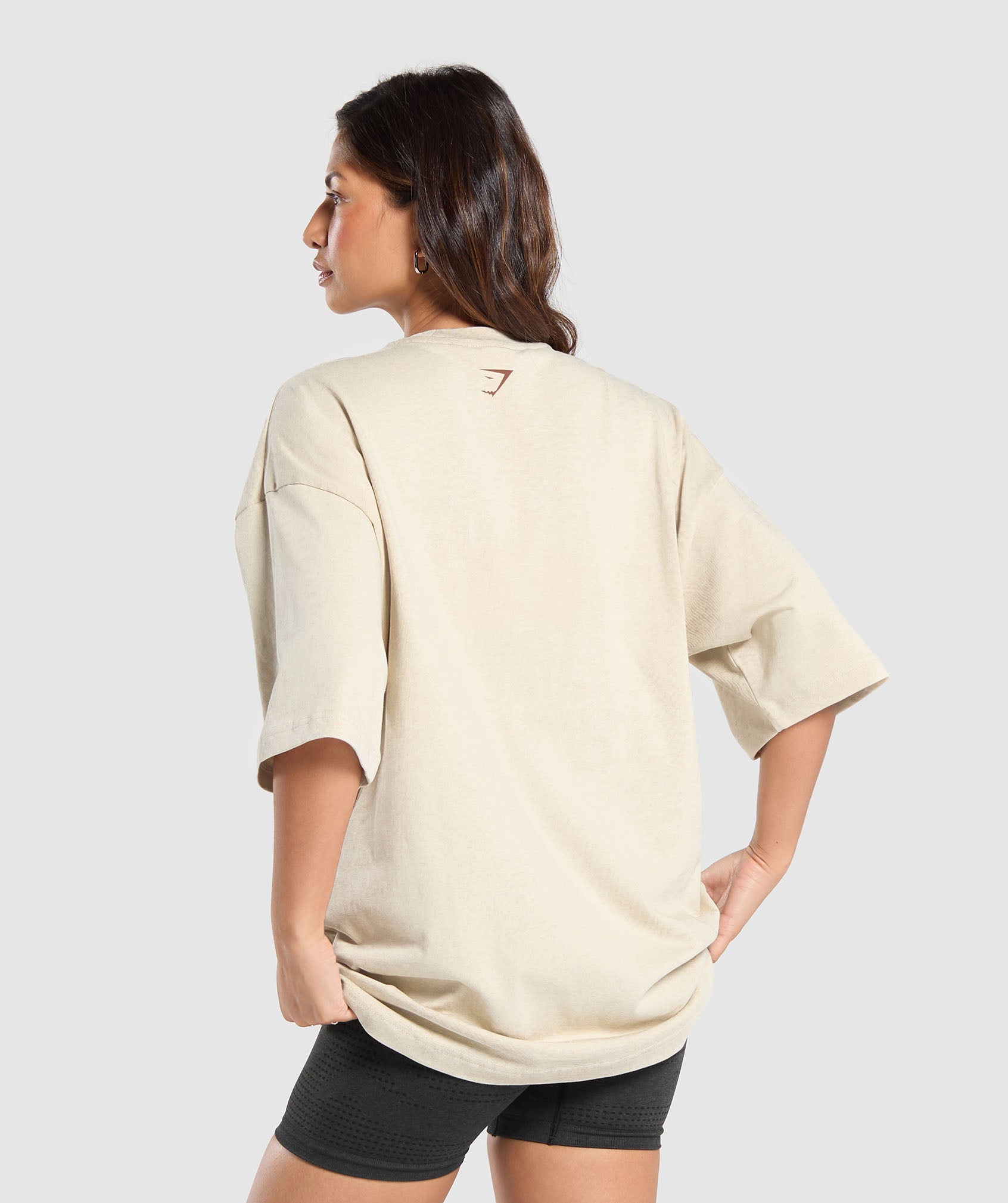 GFX Collegiate Oversized T Shirt in Ecru White - view 2