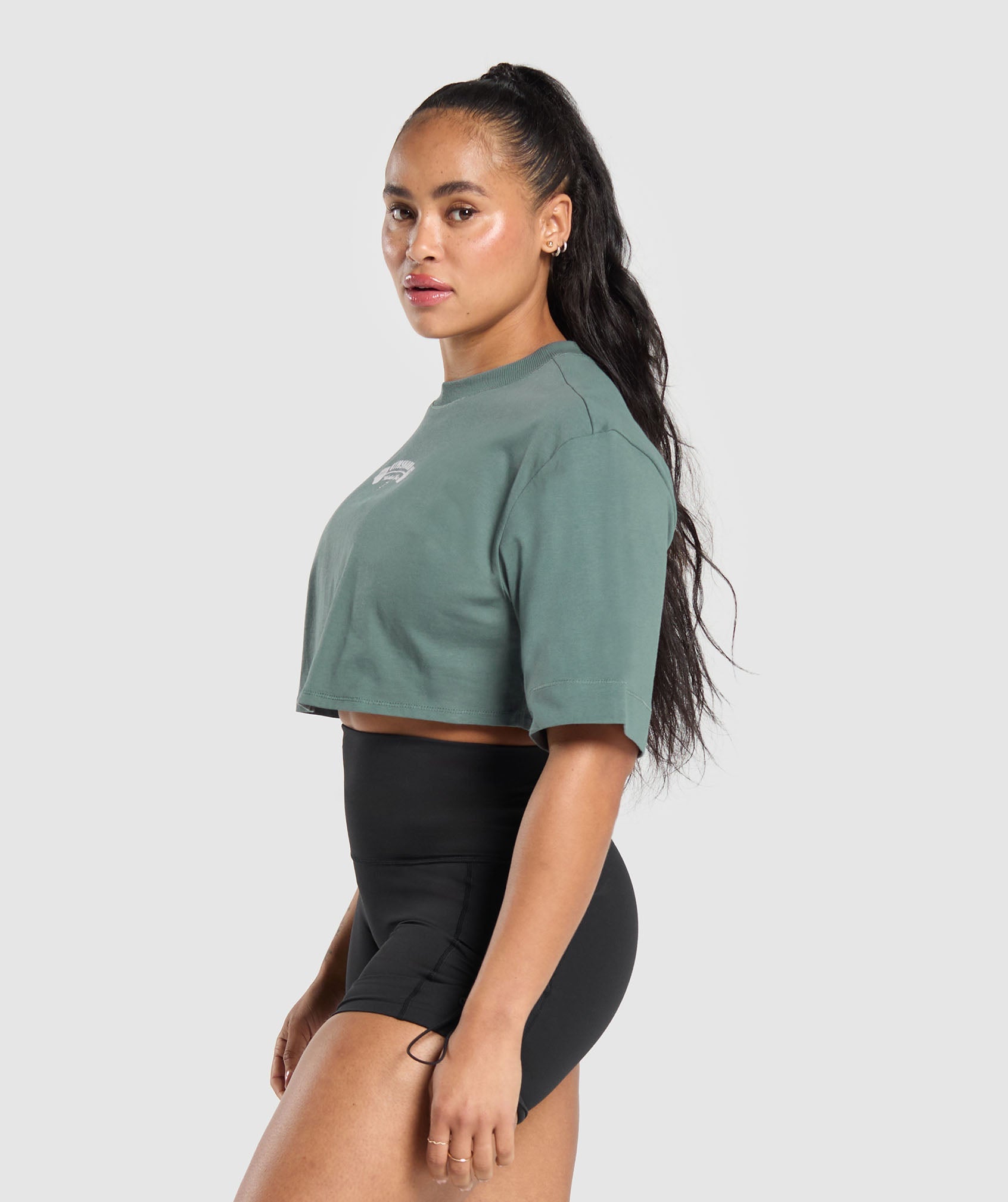 Workout Gear Crop Top in Cargo Teal - view 3