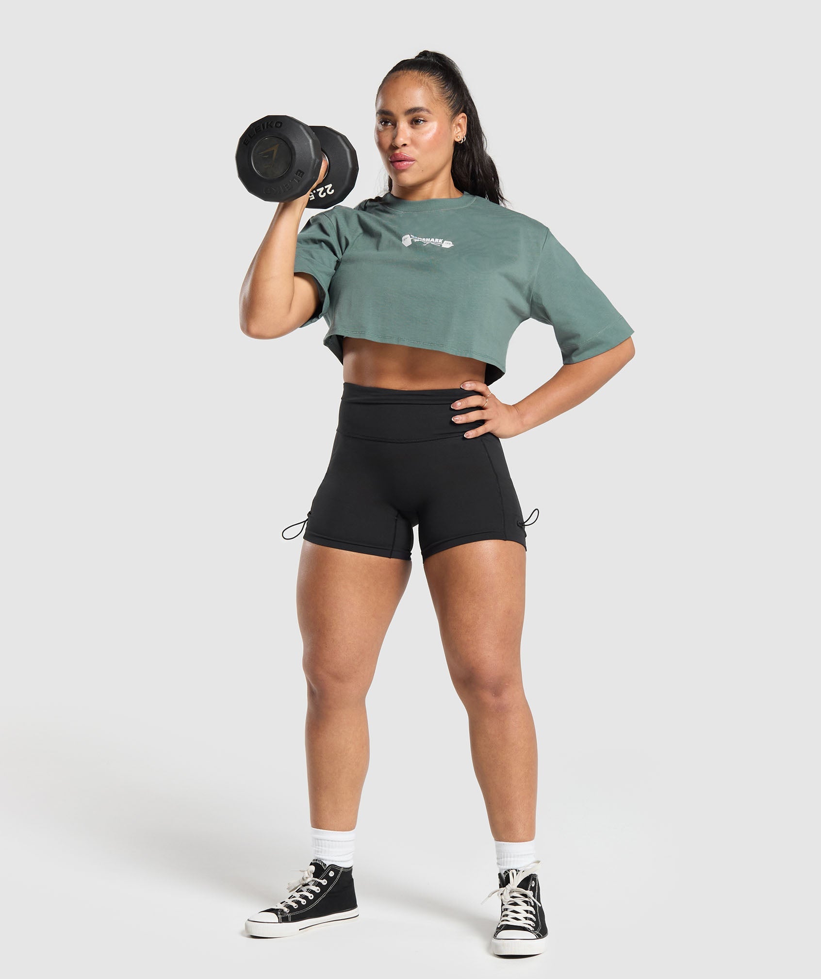 Workout Gear Crop Top in Cargo Teal - view 4