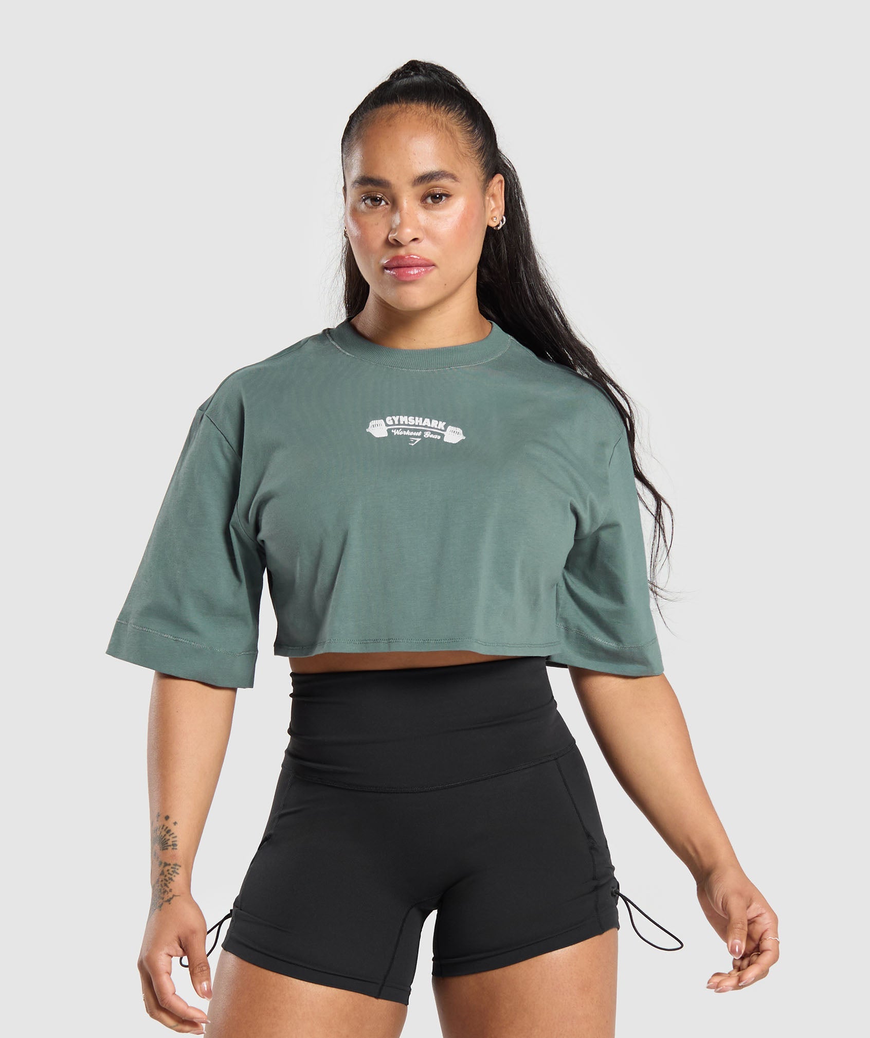 Workout Gear Crop Top in Cargo Teal - view 2