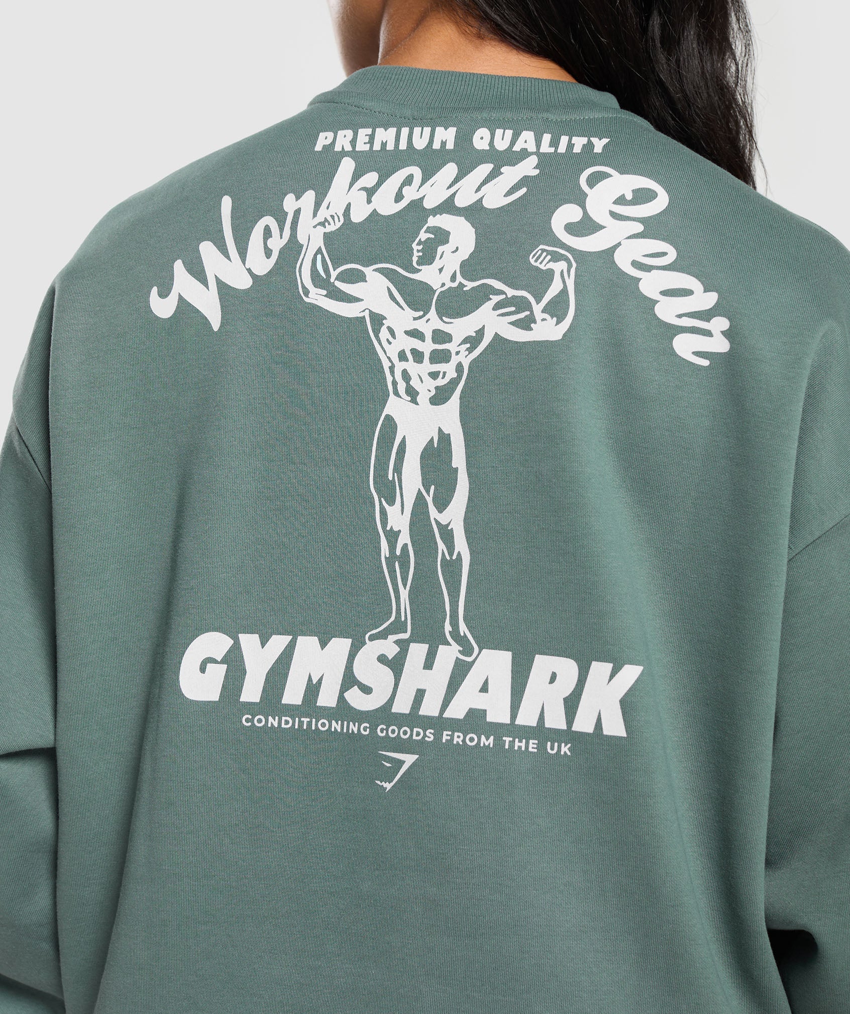 Workout Gear Oversized Sweatshirt in Cargo Teal - view 6