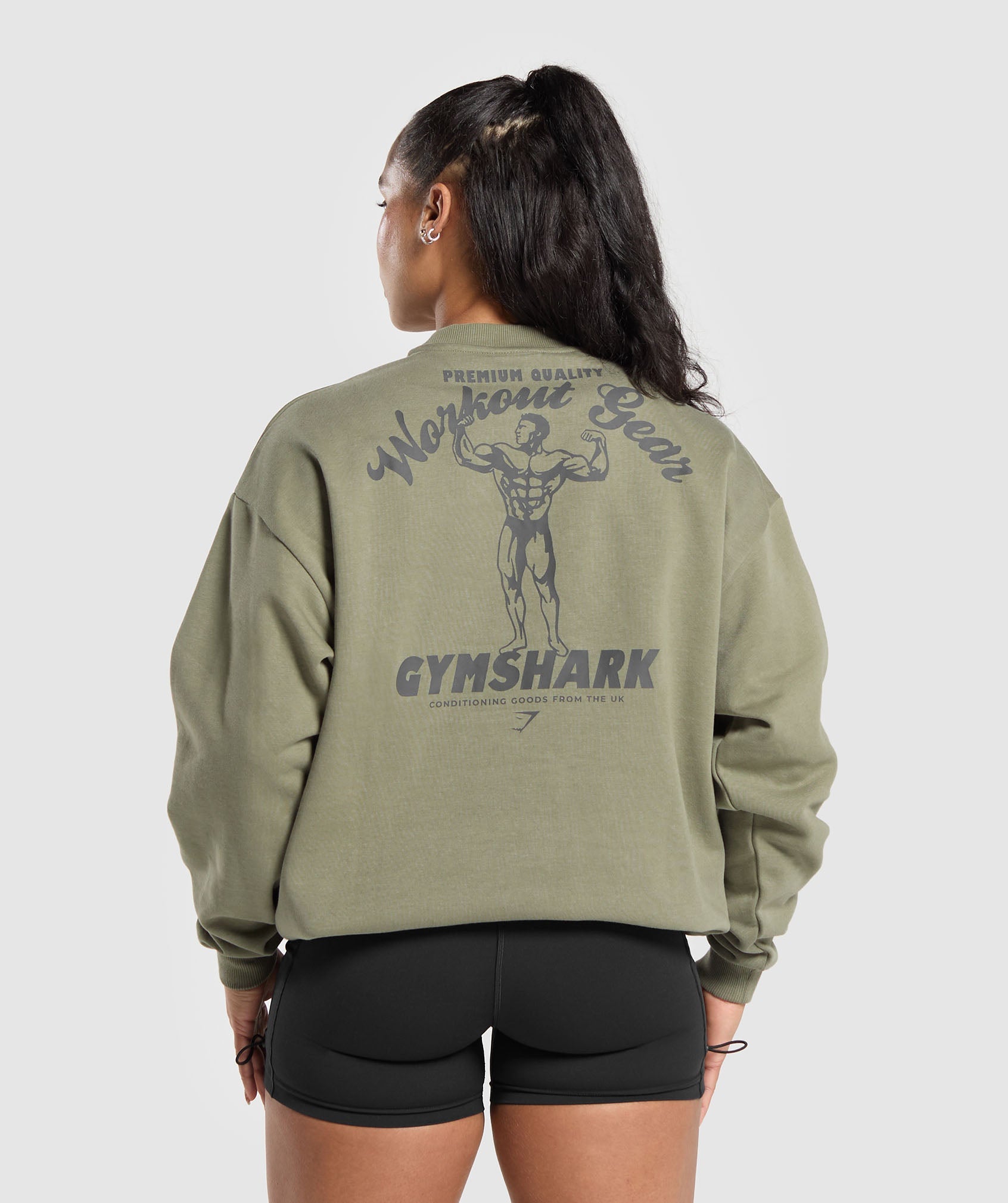 Workout Gear Oversized Sweatshirt in Utility Green