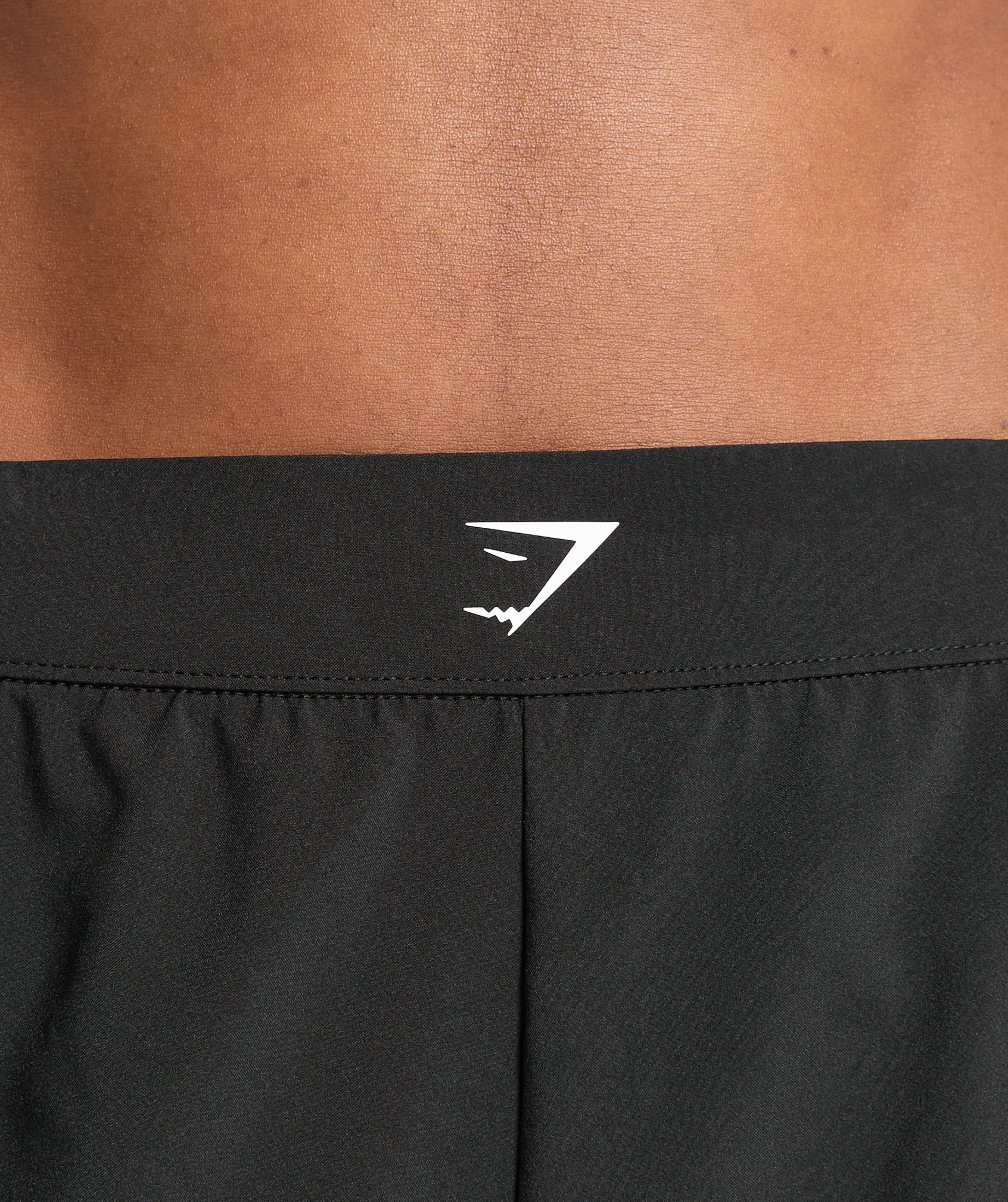 Scallop Hem Shaped Shorts in Black - view 7