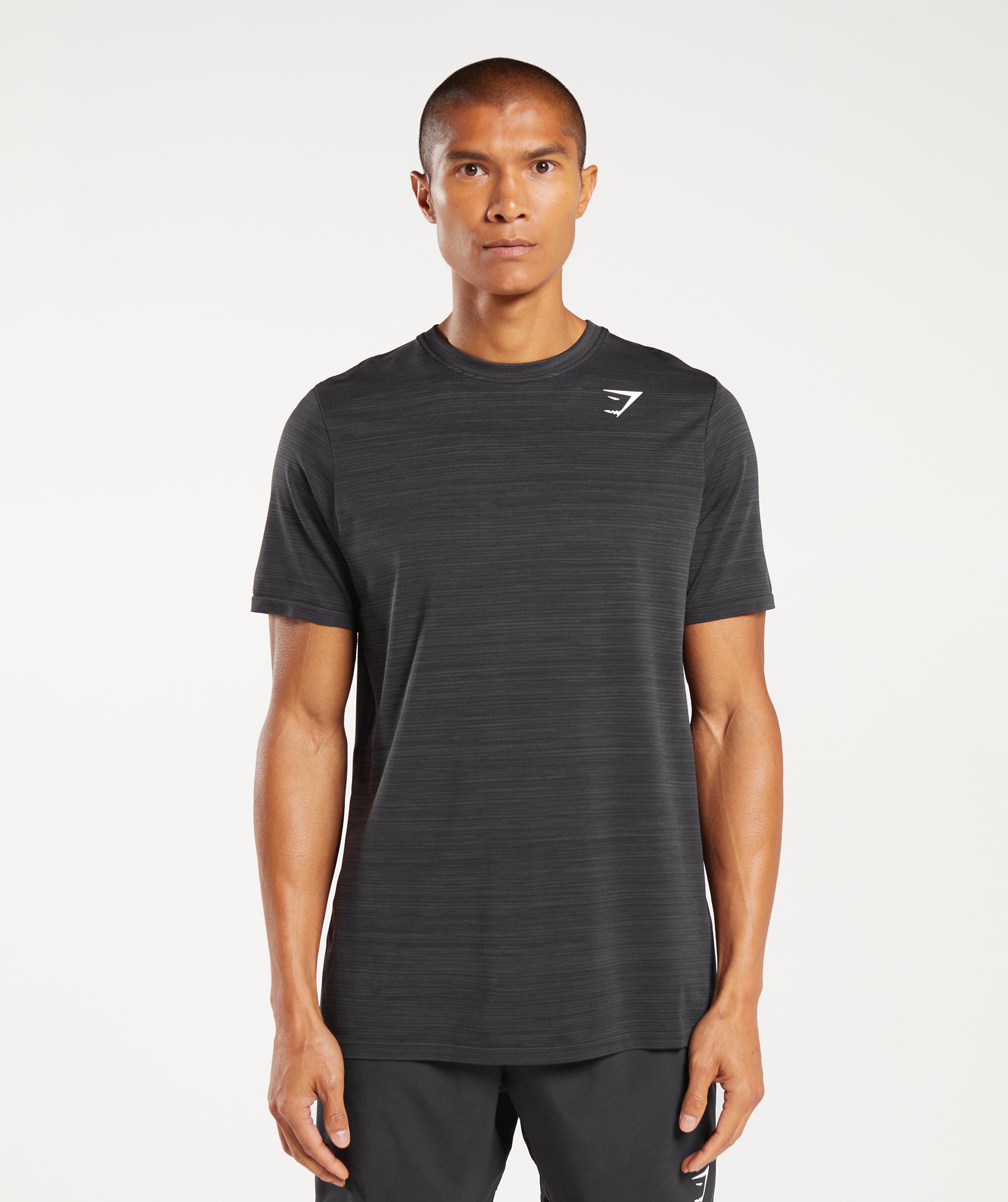 Heather Seamless T-Shirt in Black/Light Grey Marl - view 1