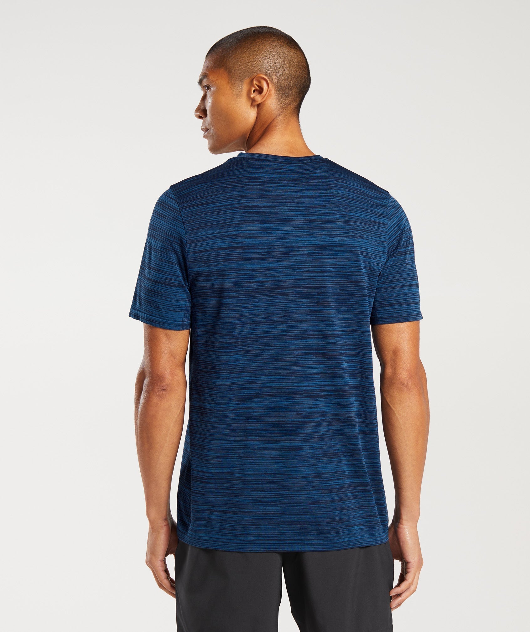 Heather Seamless T-Shirt in Navy/Core Blue Marl - view 2