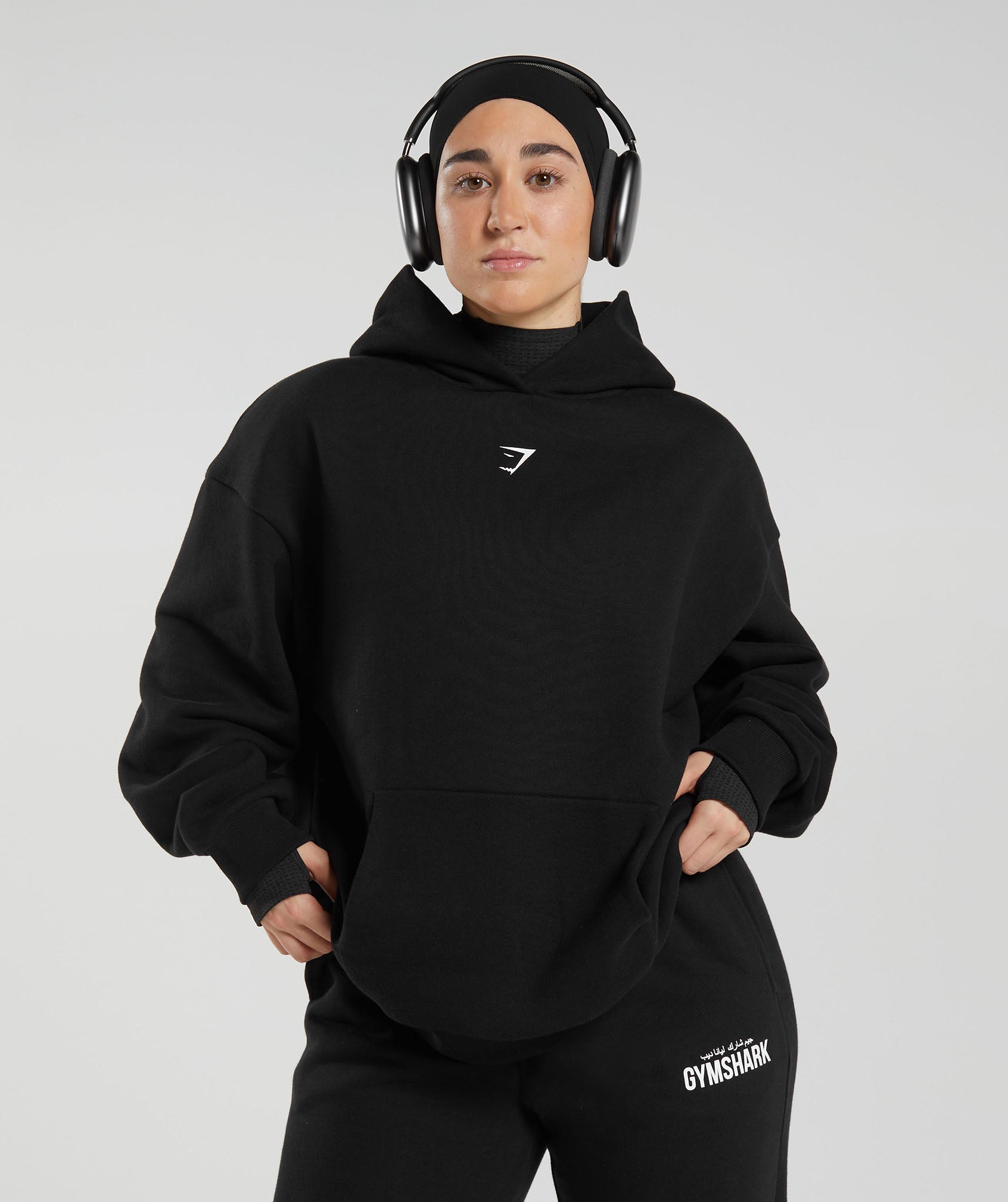 GS x Leana Deeb Oversized Hoodie in Black - view 1