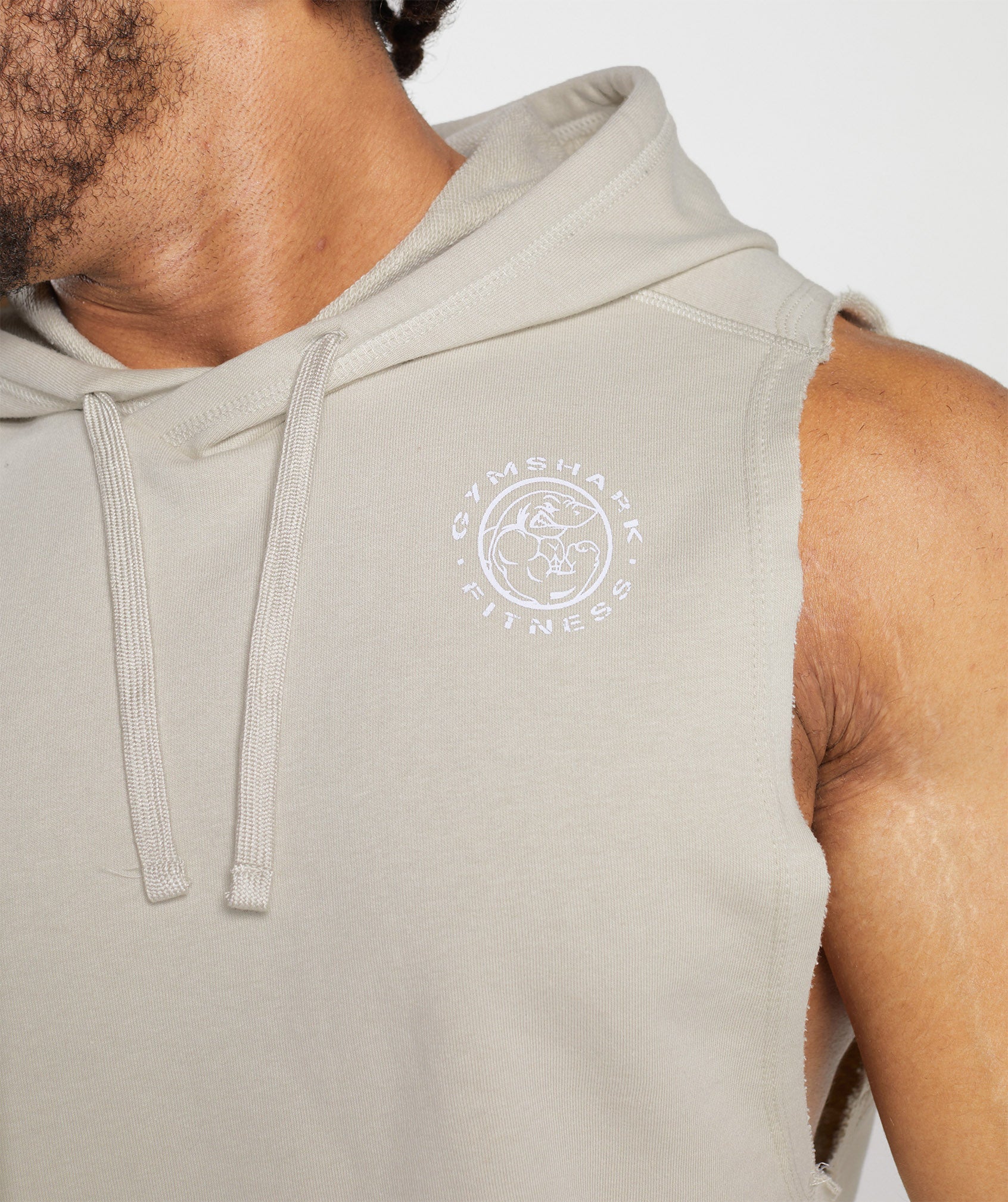 Legacy Drop Arm Hoodie in Pebble Grey - view 6