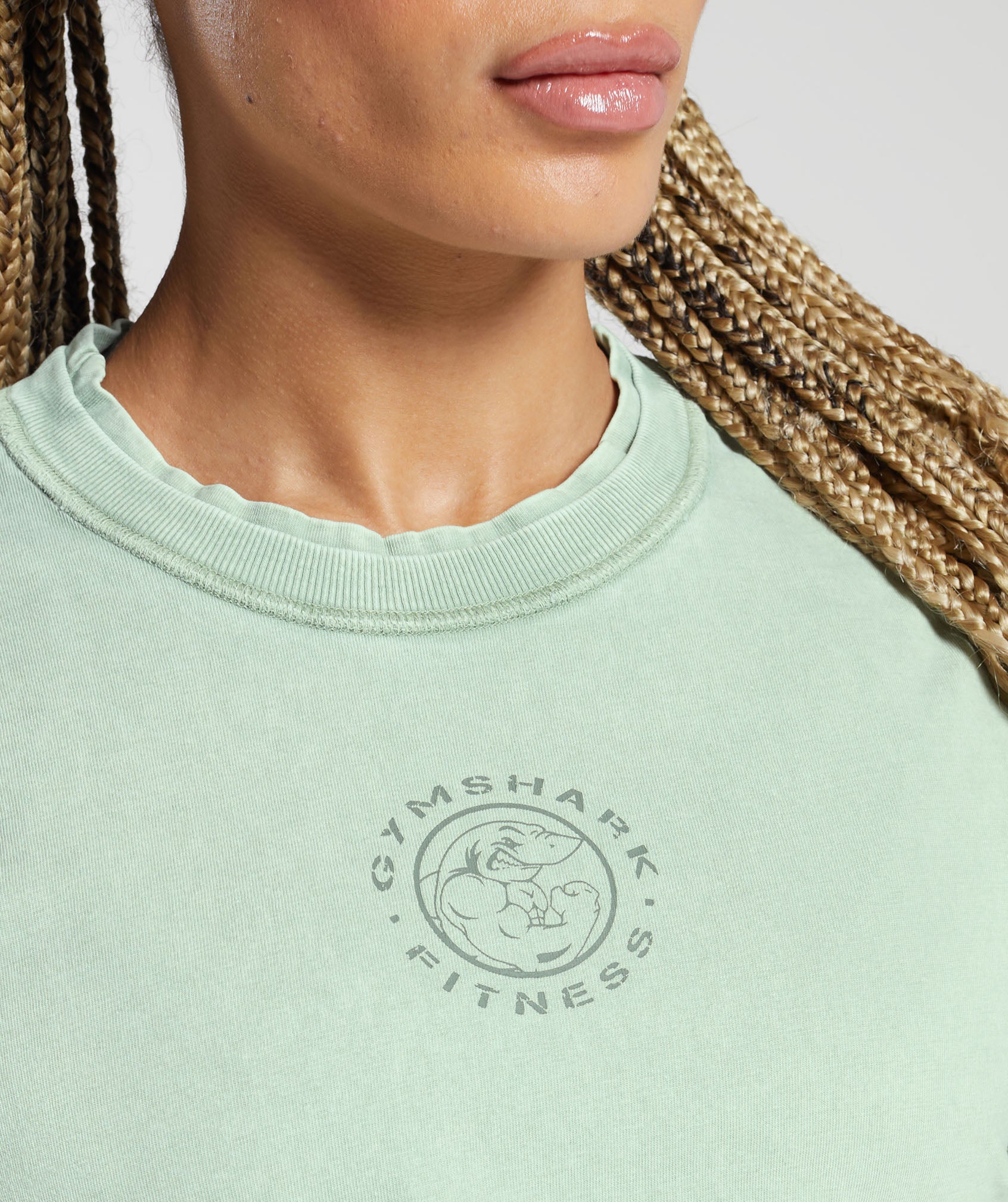 Legacy Washed Crop Top in Faded Green - view 5