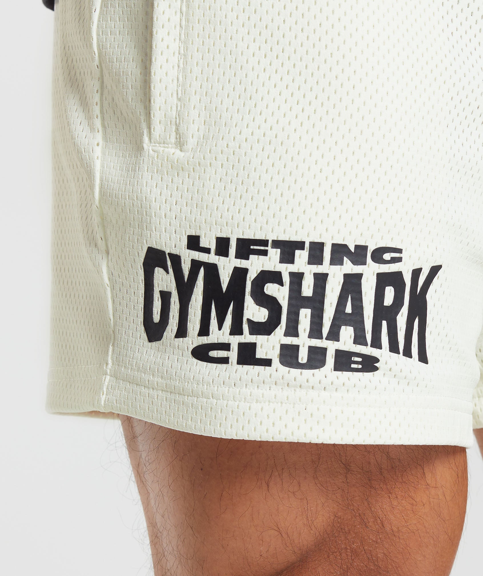 Lifting Club Mesh 5" Shorts in Off White - view 6