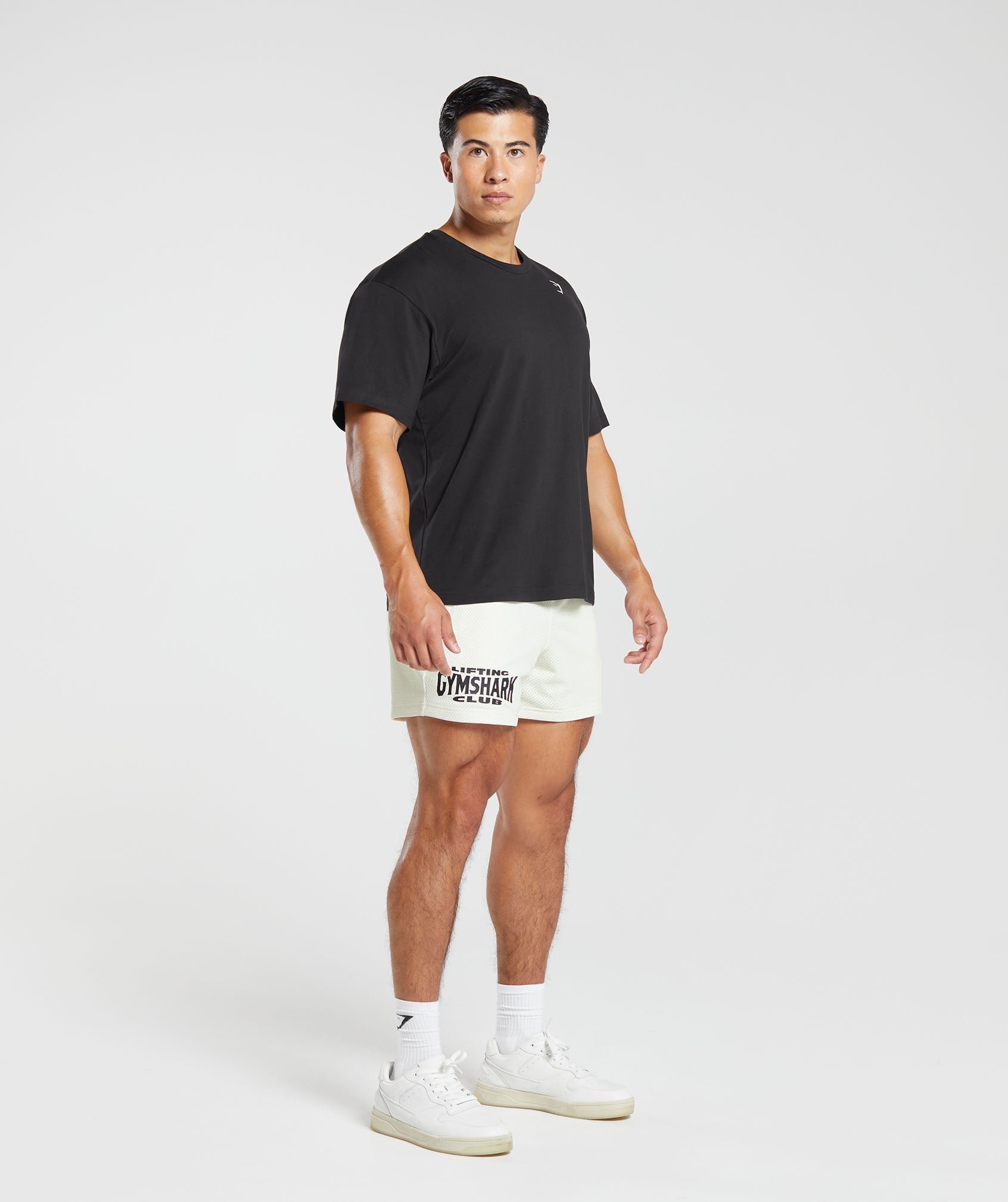 Lifting Club Mesh 5" Shorts in Off White - view 4
