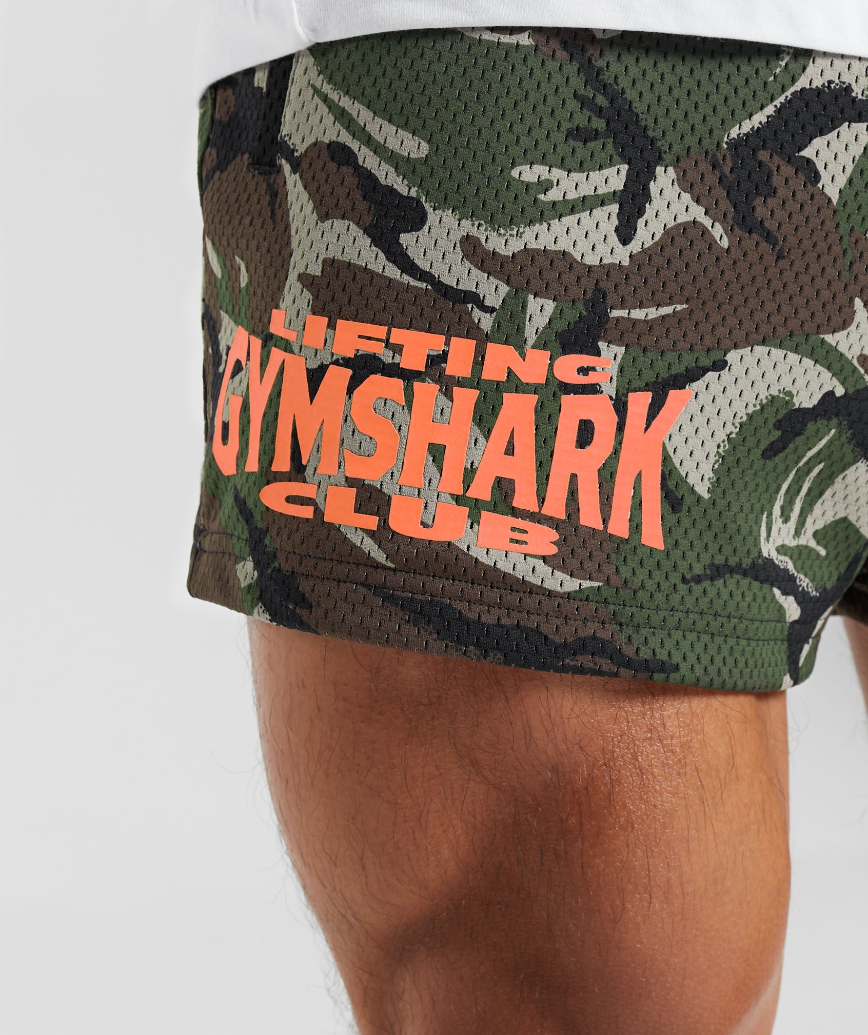 Lifting Club Printed Mesh 5" Shorts in Winter Olive - view 6