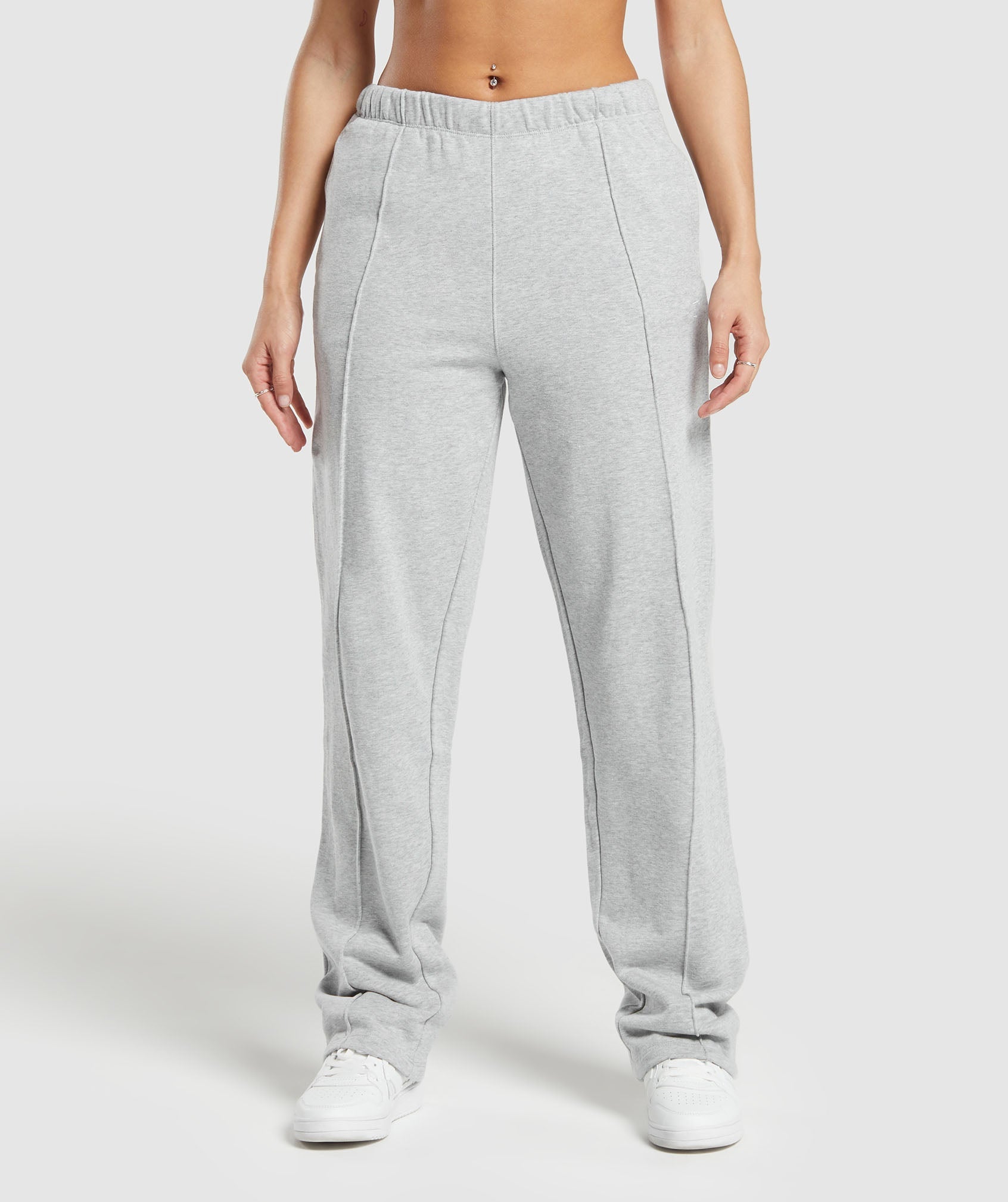 Lifting Straight Leg Joggers in Light Grey Core Marl - view 1
