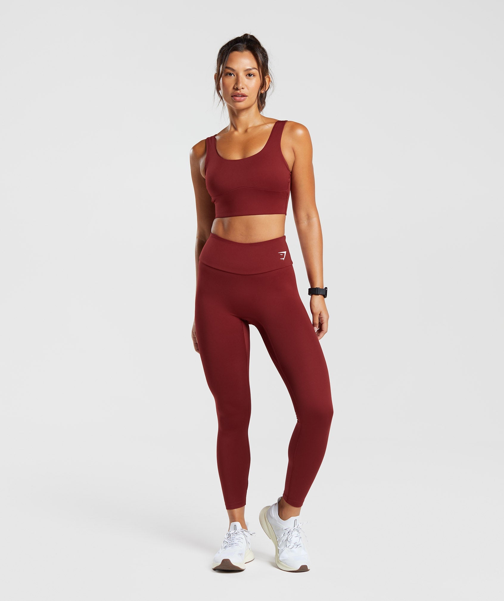 Longline Sports Bra in Spiced Red - view 4