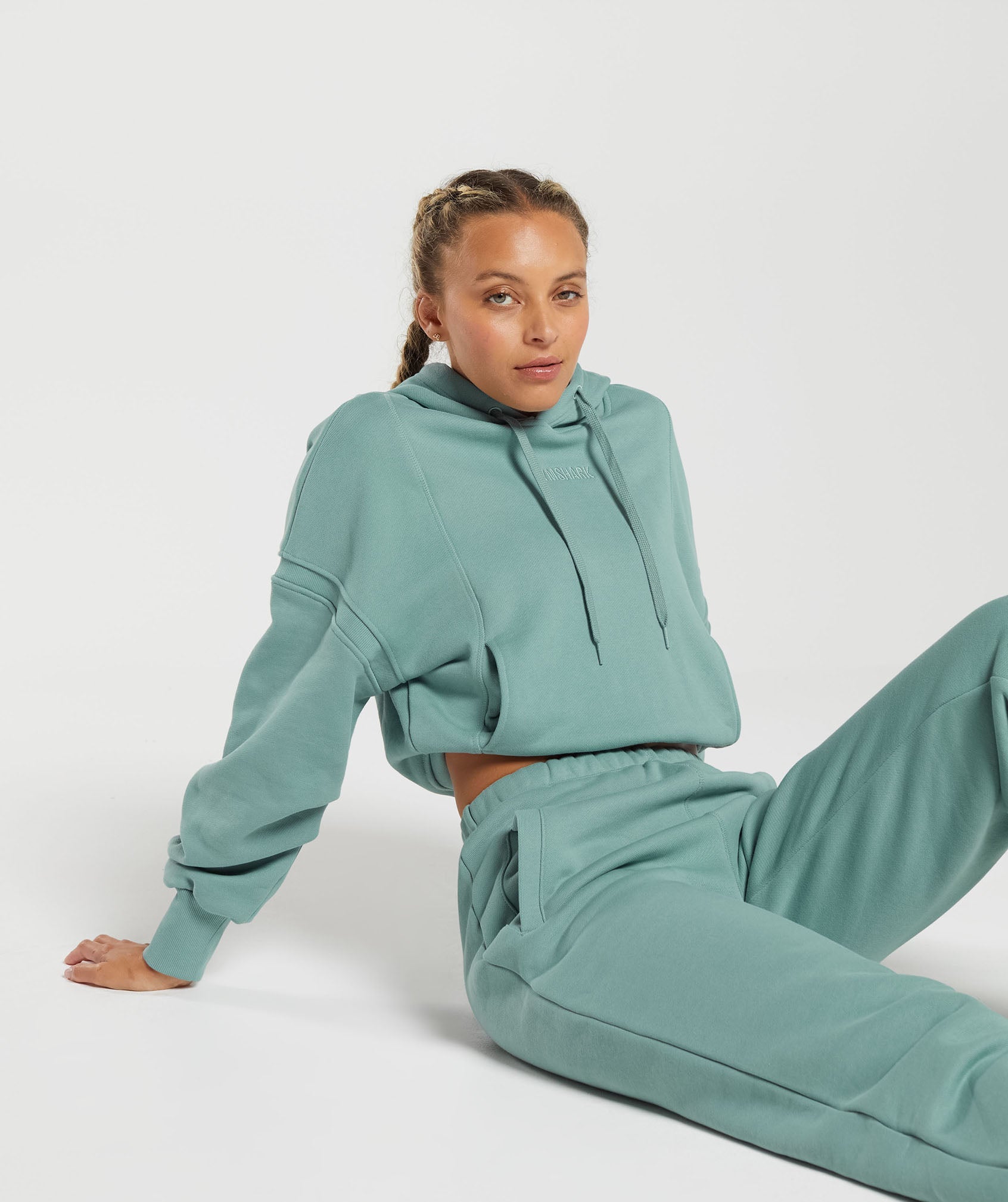 Heavyweight Loopback Sweat Hoodie in Duck Egg Blue - view 4