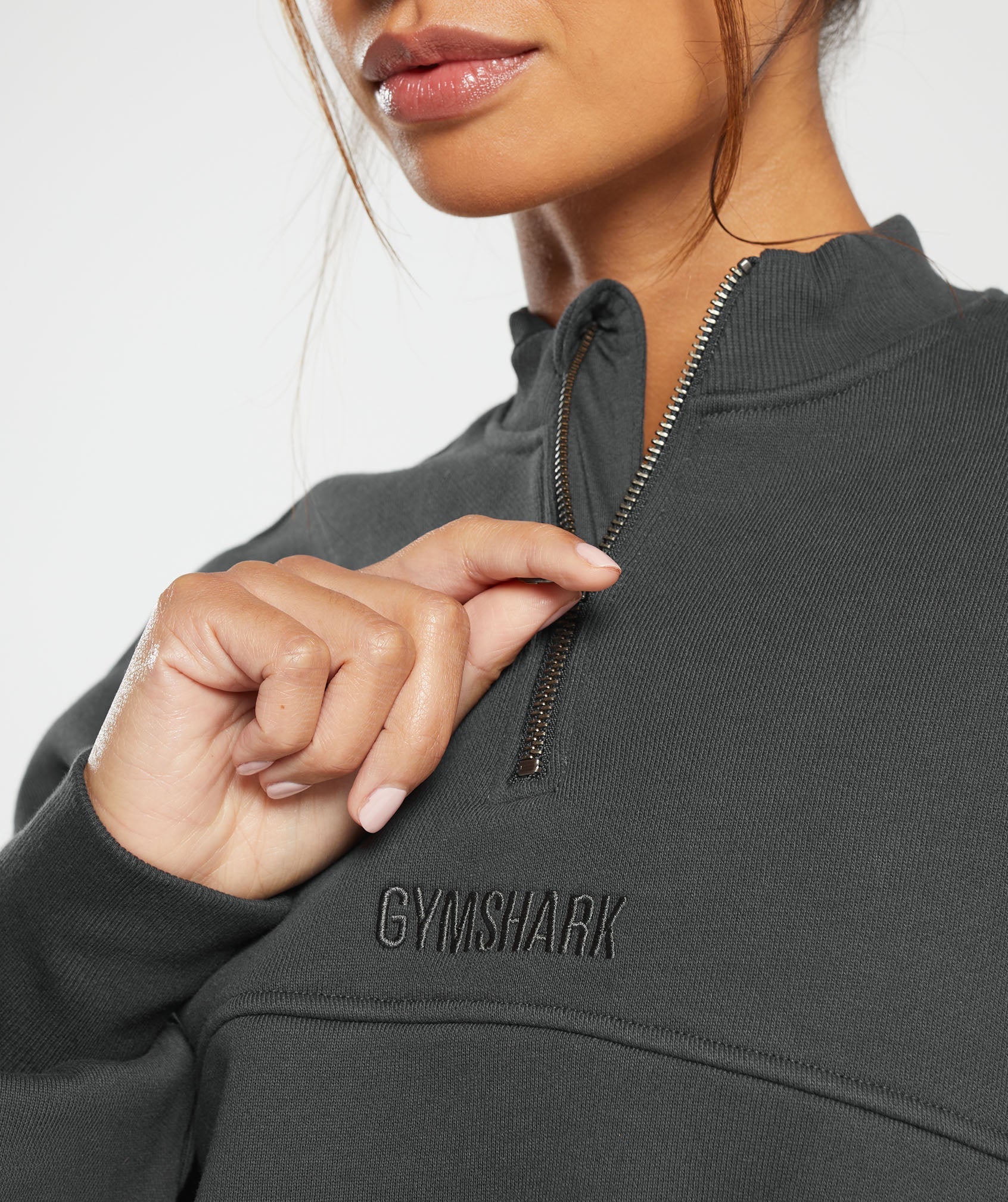 Heavyweight Loopback Sweat Pullover in Asphalt Grey - view 7