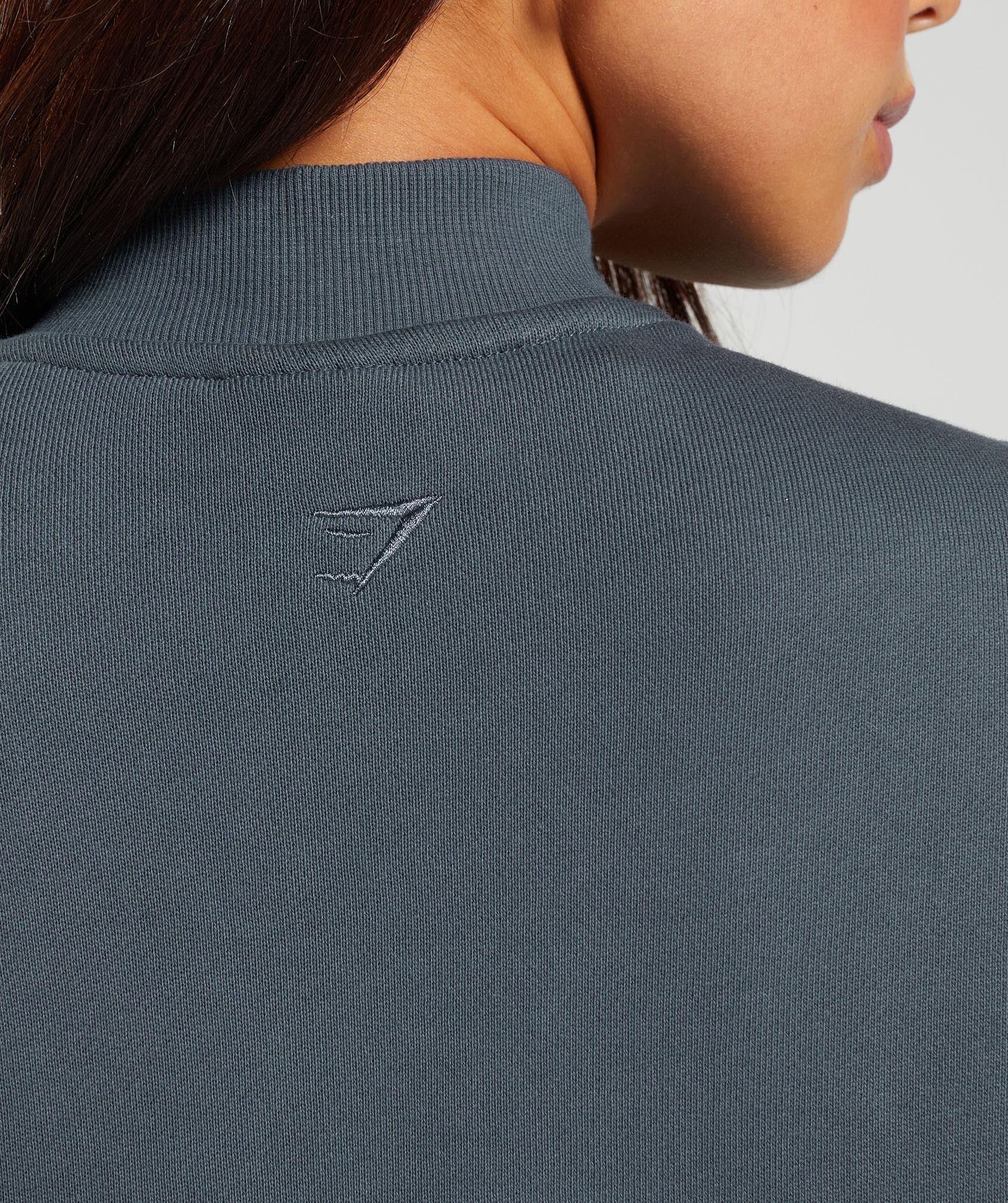 Heavyweight Loopback Sweat Pullover in Titanium Blue - view 7