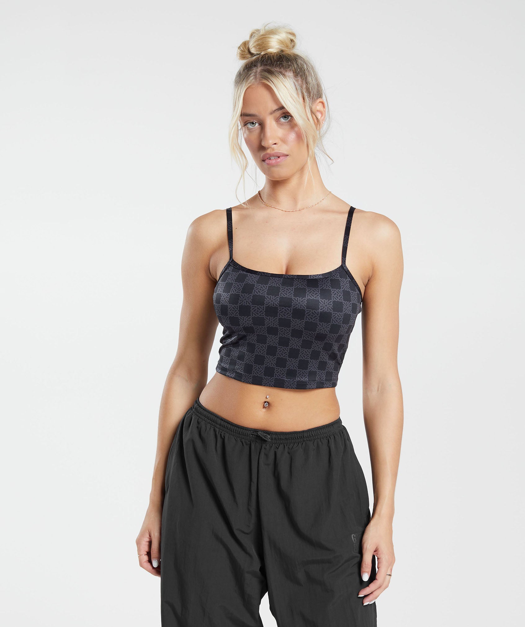 Monogram Crop Cami Tank in Onyx Grey - view 1