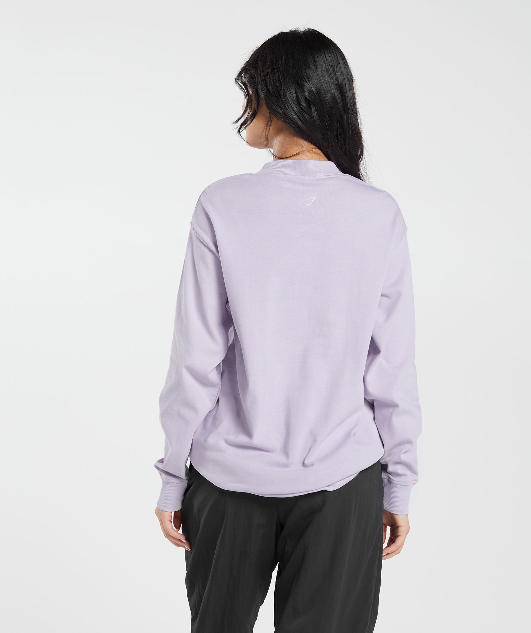 Monogram Oversized Long Sleeve Top in Moon Purple - view 2