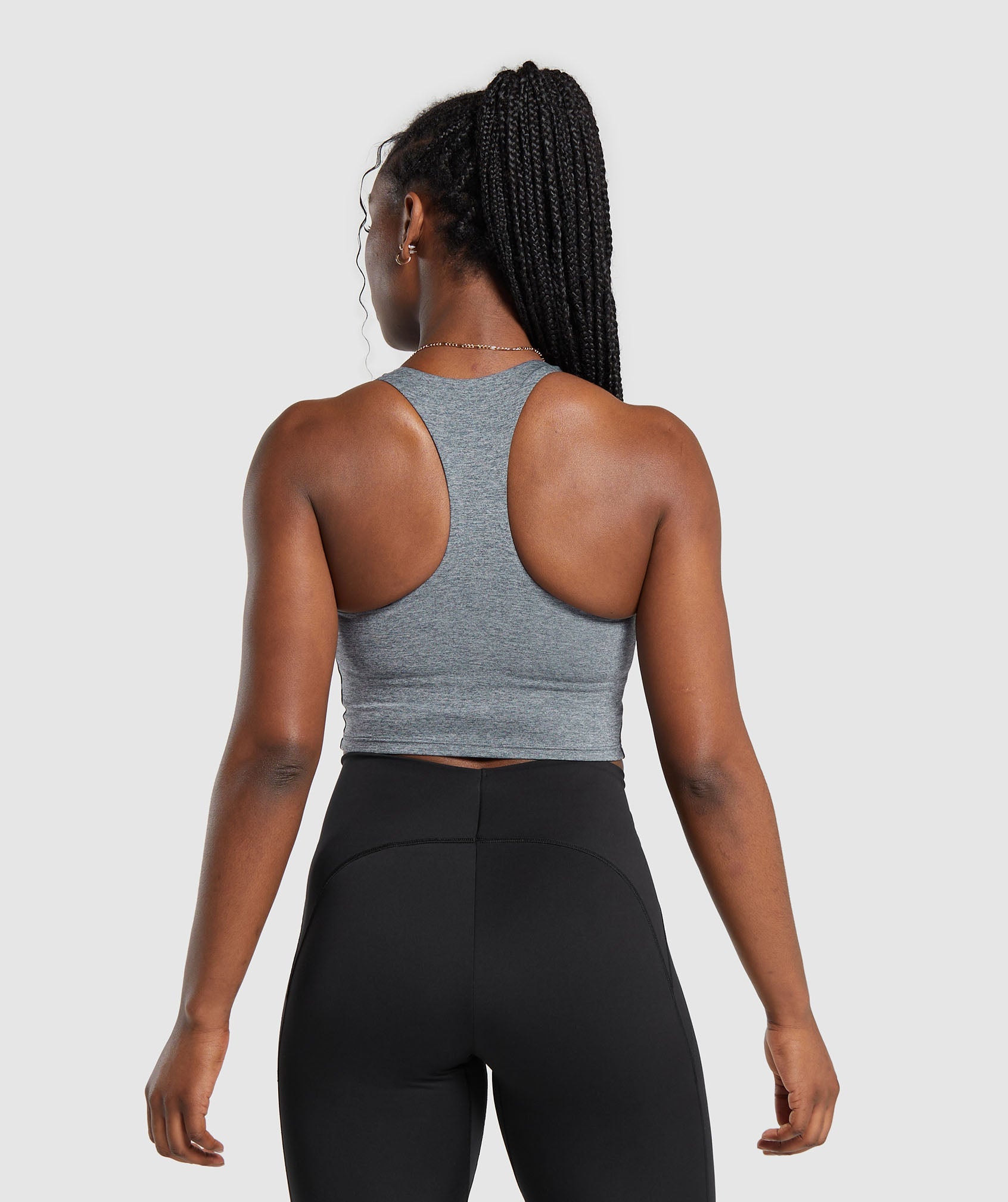 Marl Racer Shelf Crop Tank