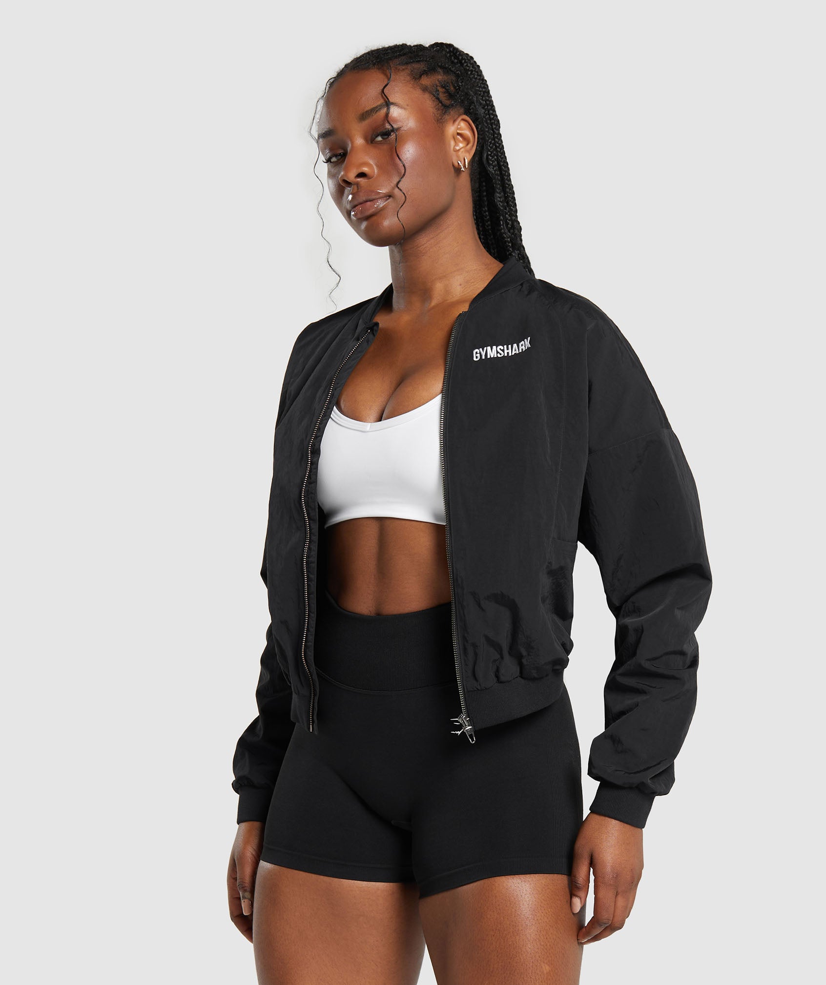 Midi Track Jacket in Black - view 3