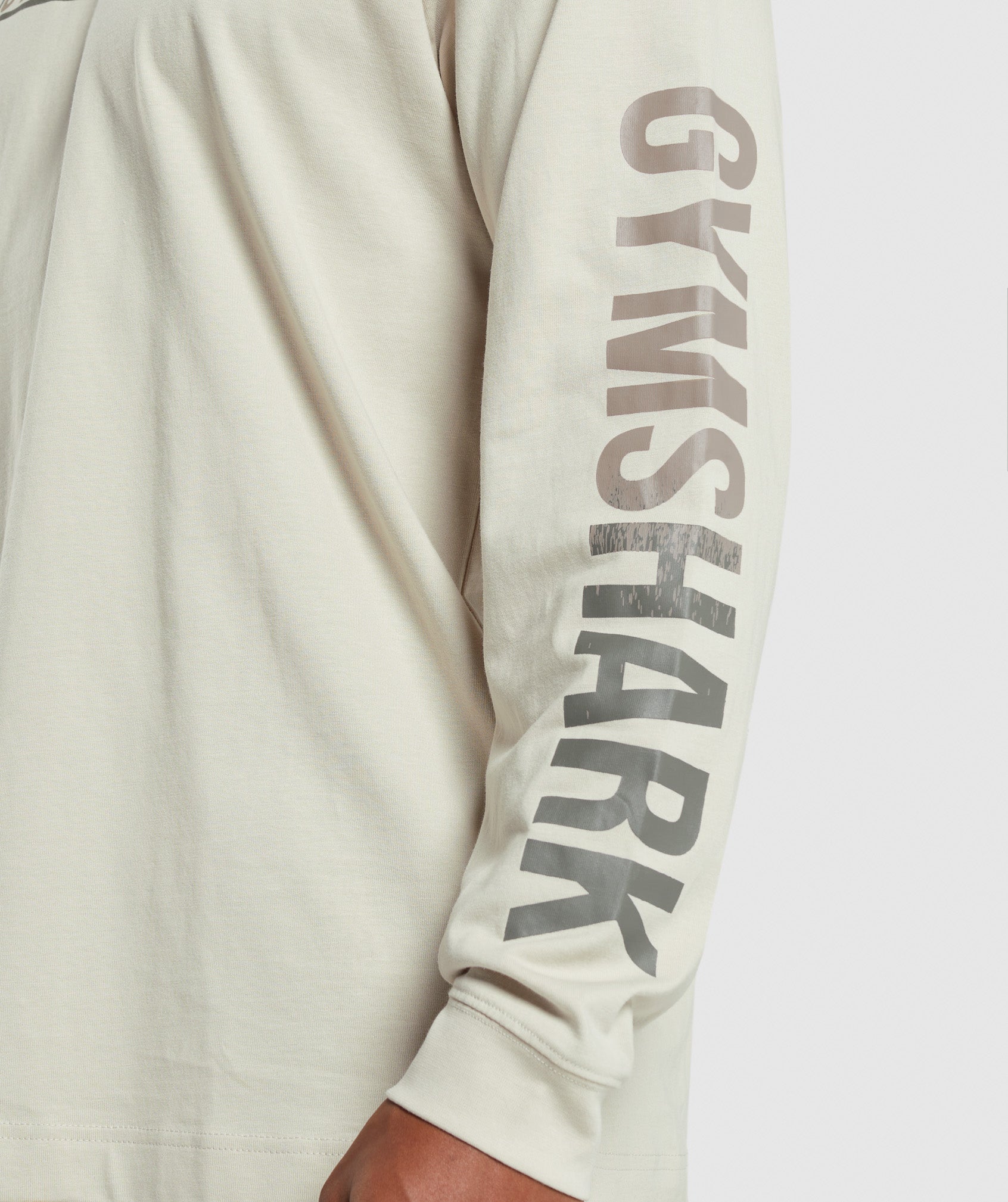 Global Graphic Long Sleeve T-Shirt in Pebble Grey - view 5