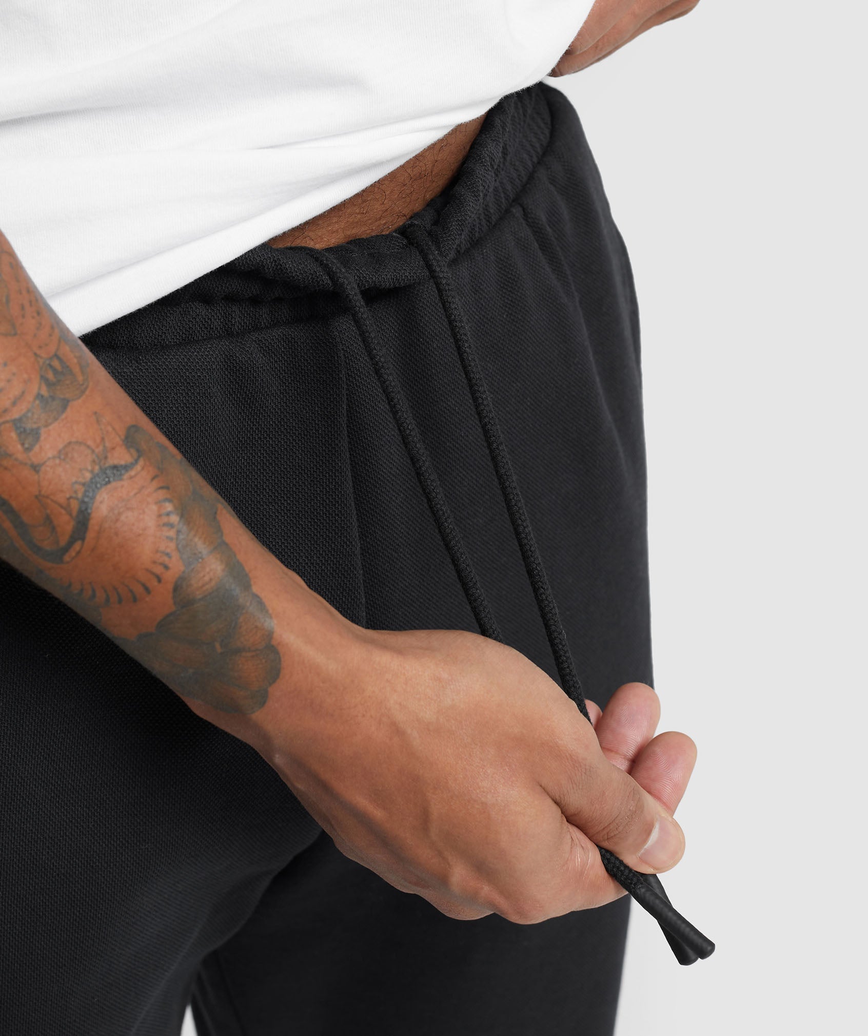 Pique Joggers in Black/Onyx Grey - view 8