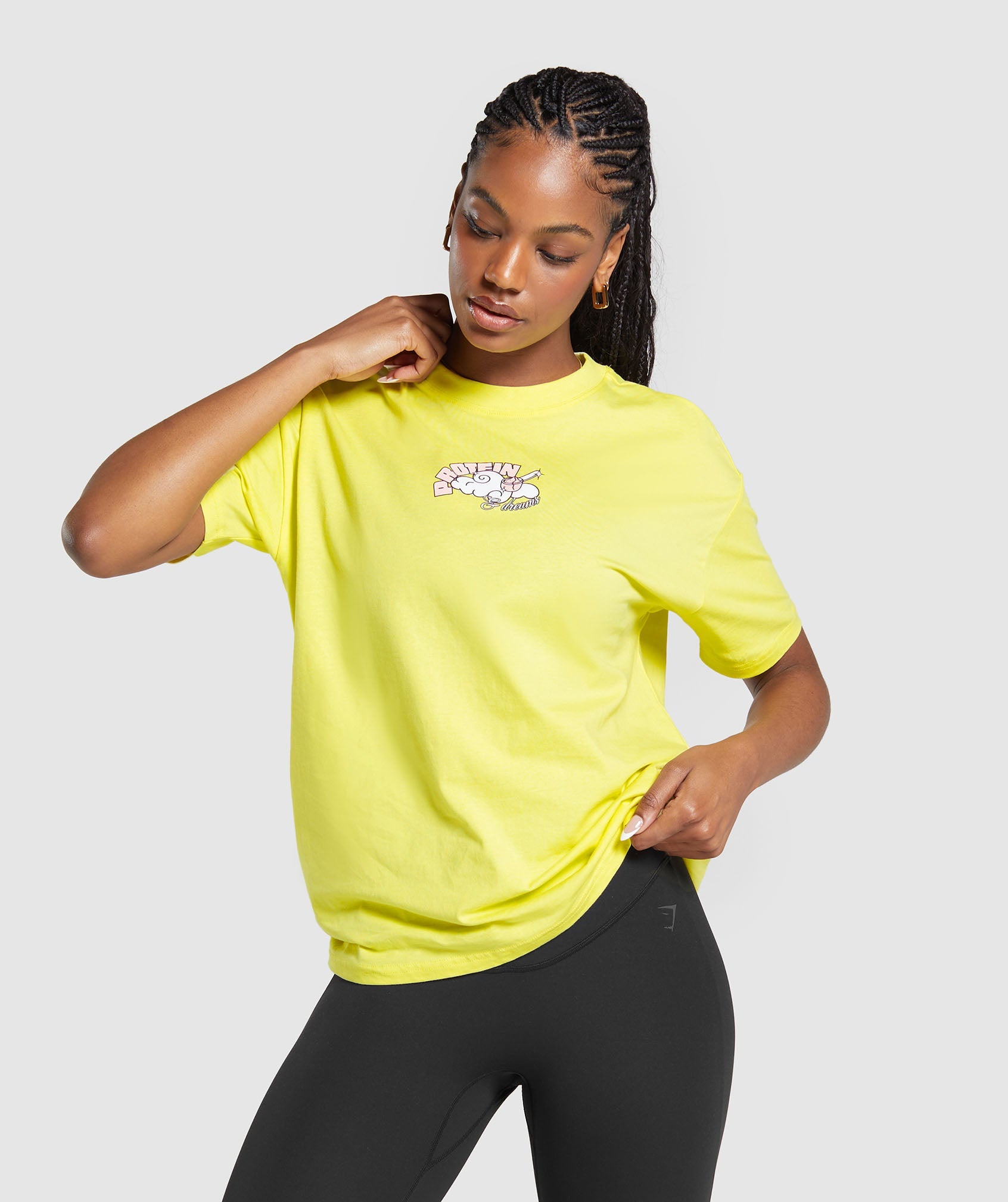 Protein & Dreams Oversized T-Shirt in Lemon Yellow - view 1