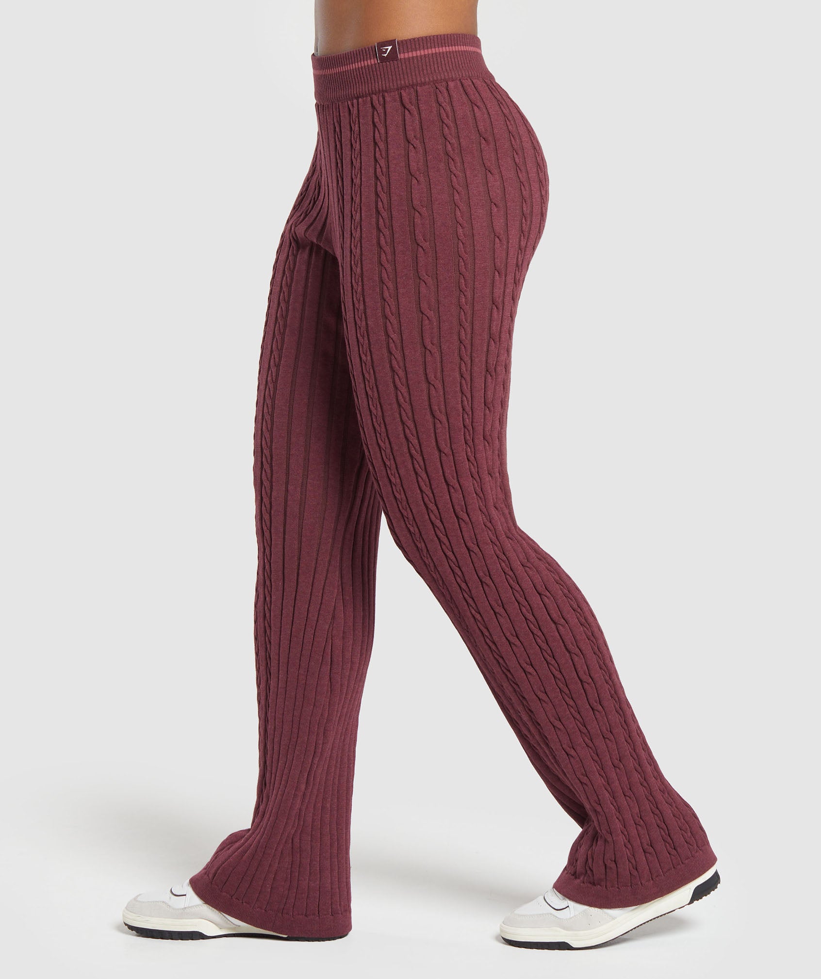 Rest Day Cable Knit Pants in Red - view 3