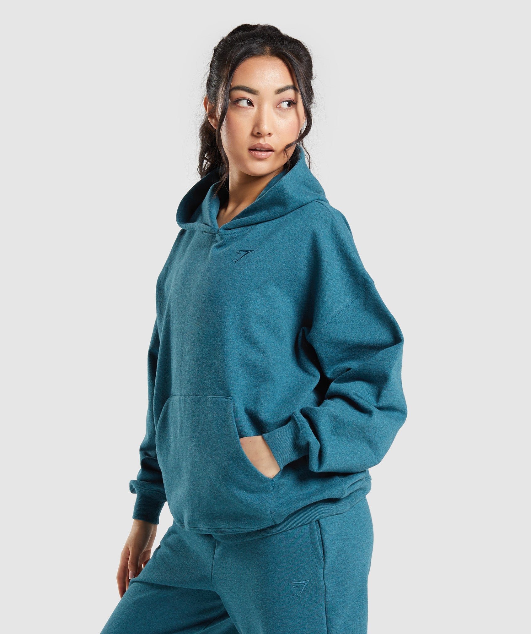 Rest Day Sweats Hoodie in Steel Blue Marl - view 3