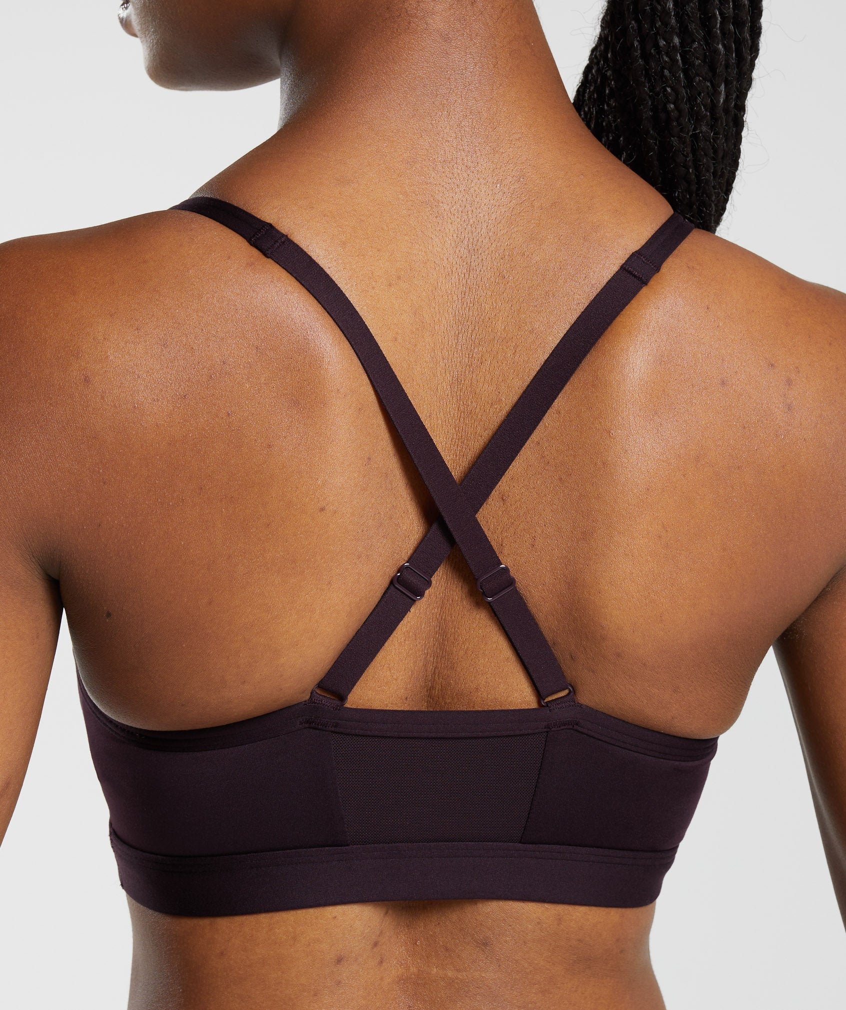 Ruched Sports Bra in Plum Brown - view 6