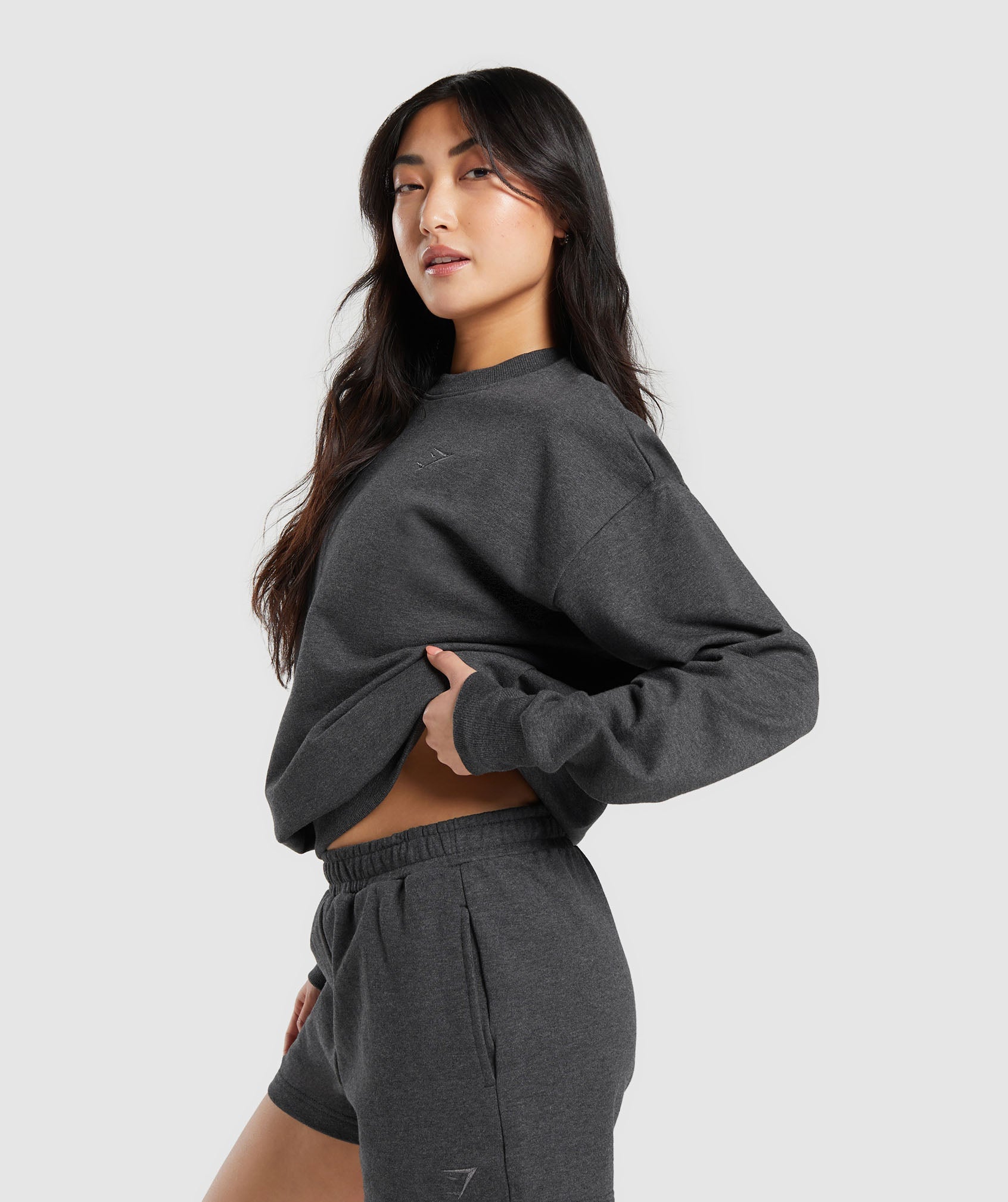Rest Day Sweats Crew in Black Core Marl - view 3