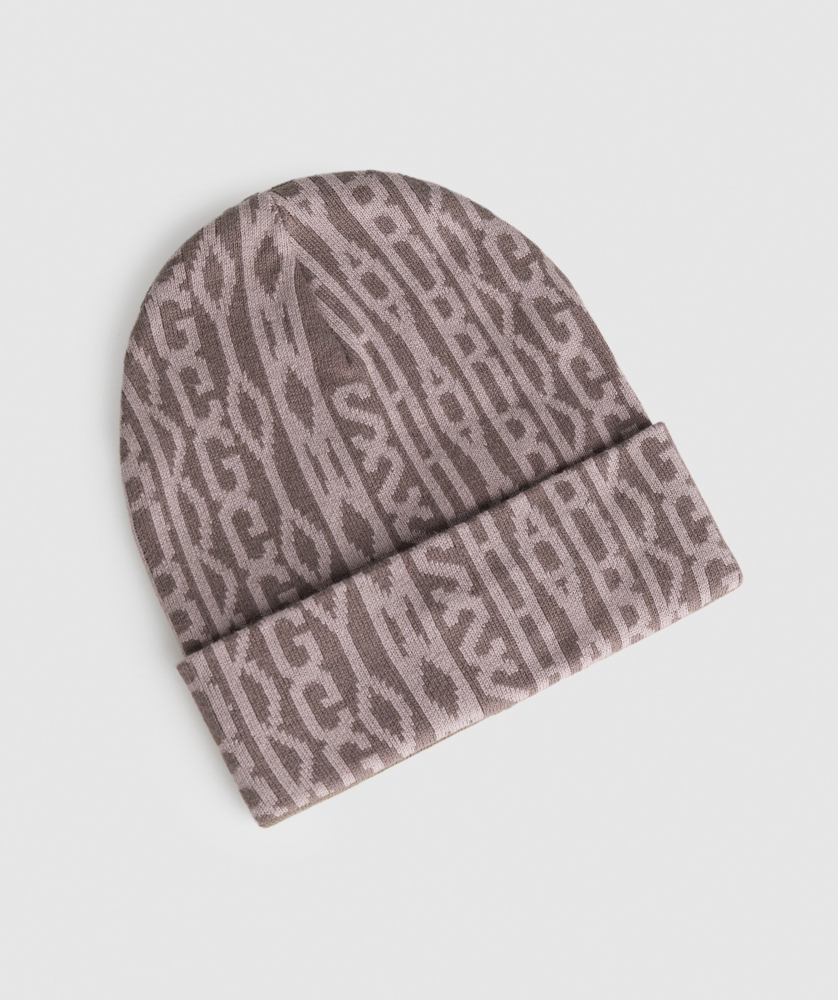 Reverse Jacquard Beanie in Camo Brown/Washed Mauve/Walnut Mauve - view 2