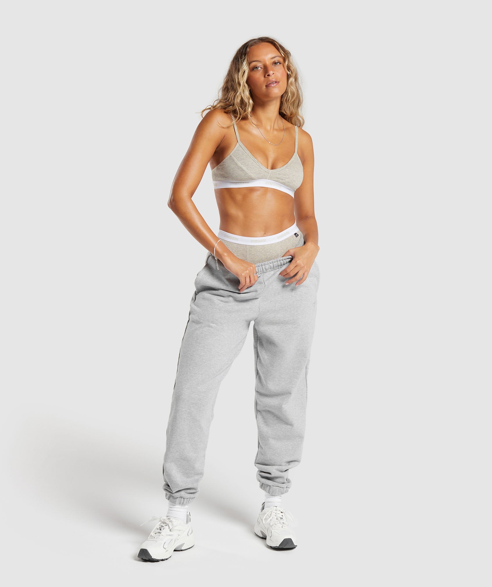 Rib Bralette in Stone Grey Marl - view 4