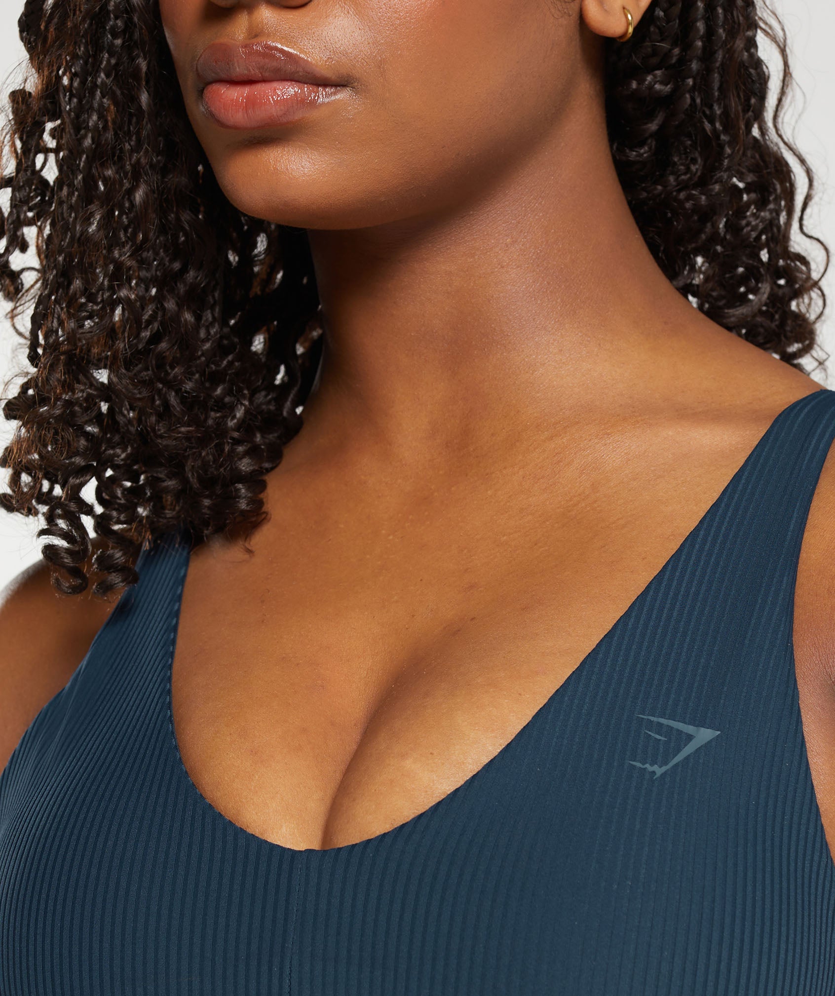 Ribbed Sports Bra in Navy - view 6