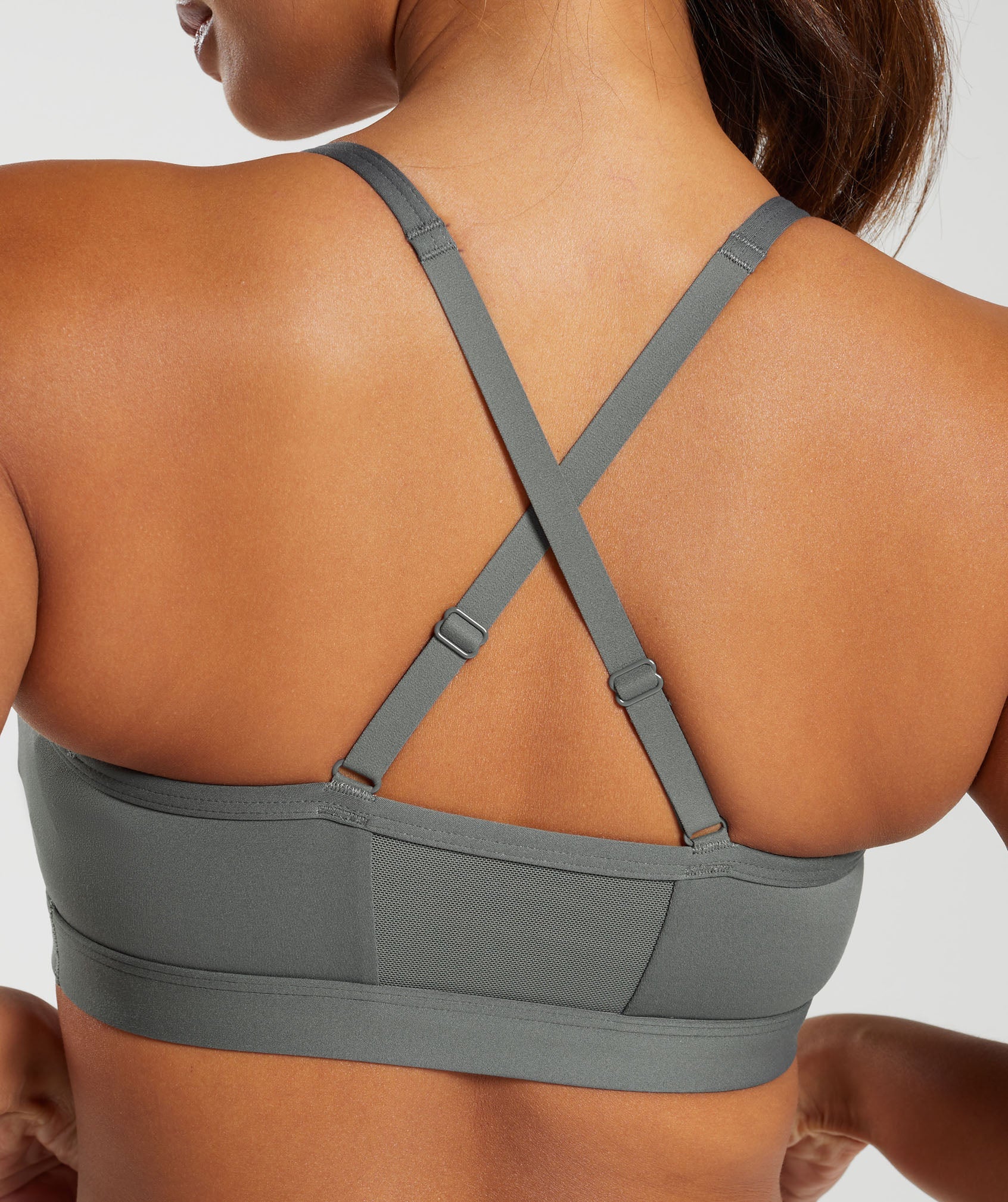 Ruched Sports Bra in Brushed Grey - view 6