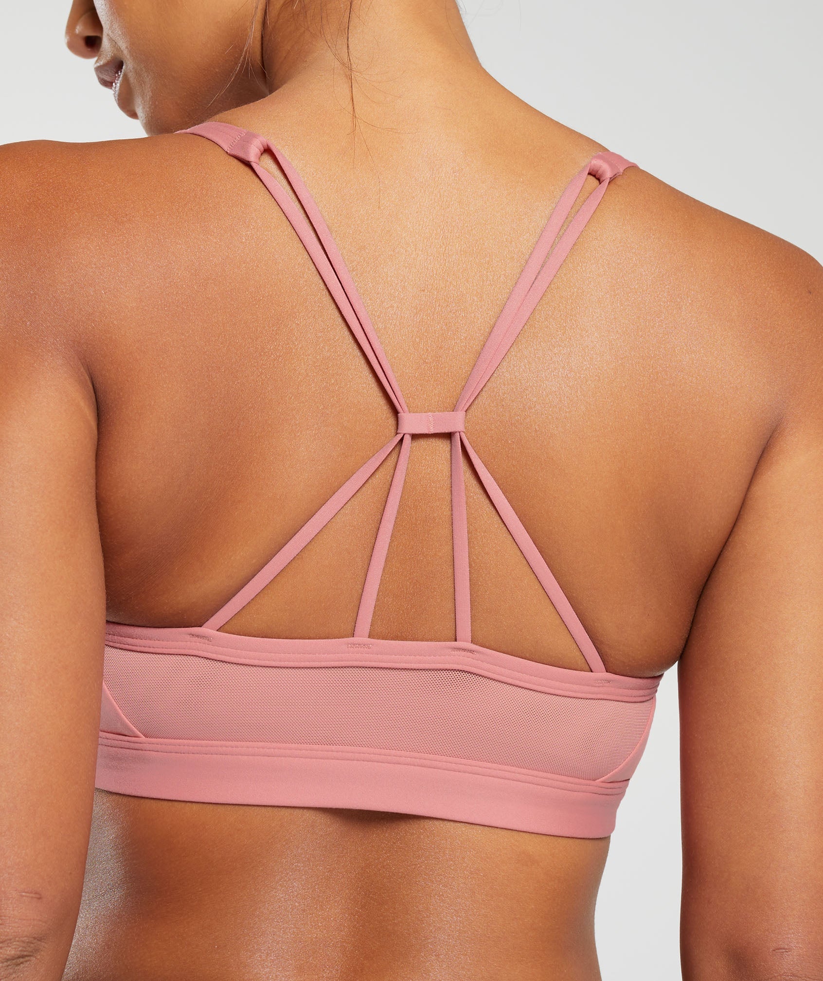 Ruched Strappy Sports Bra in Classic Pink - view 5