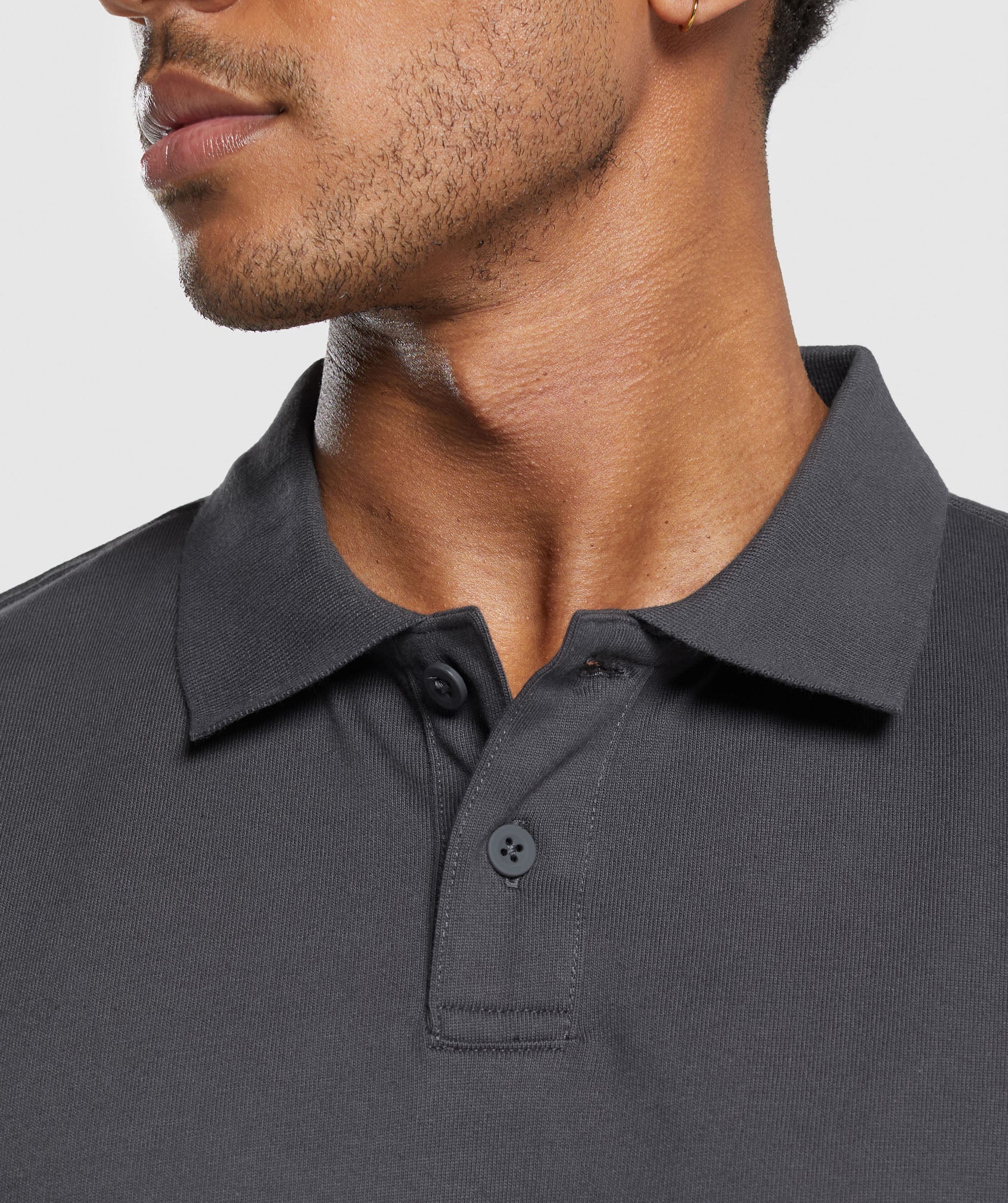 Short Sleeve Polo in Onyx Grey - view 5
