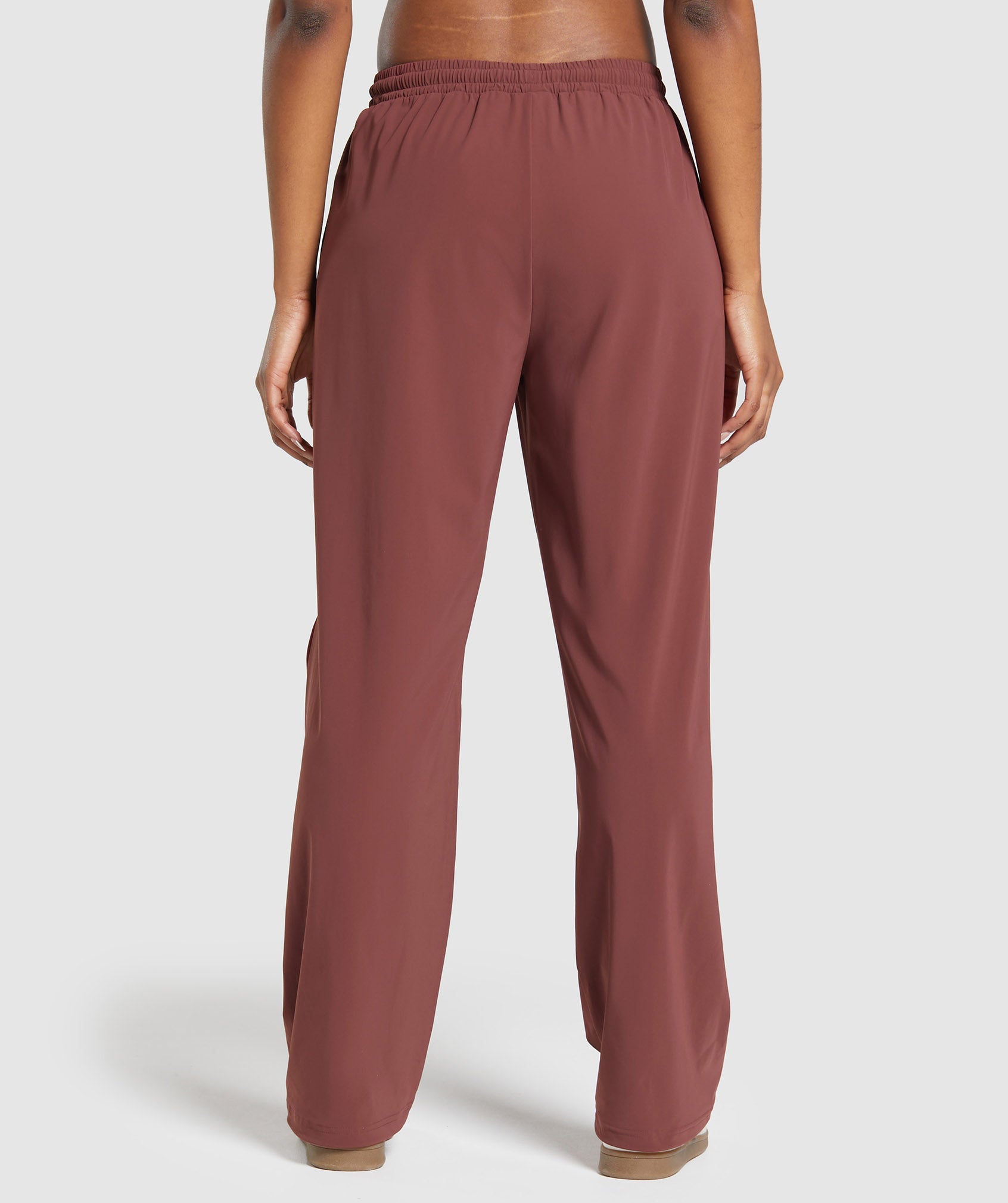 Stitch Feature Woven Pants in Burgundy Brown - view 2