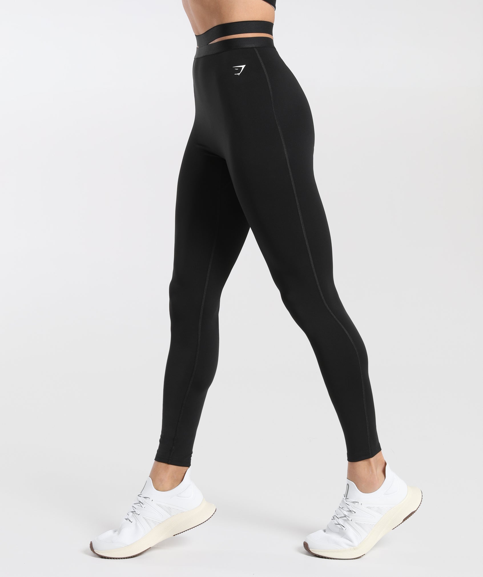 Strappy Waistband Leggings in Black - view 3