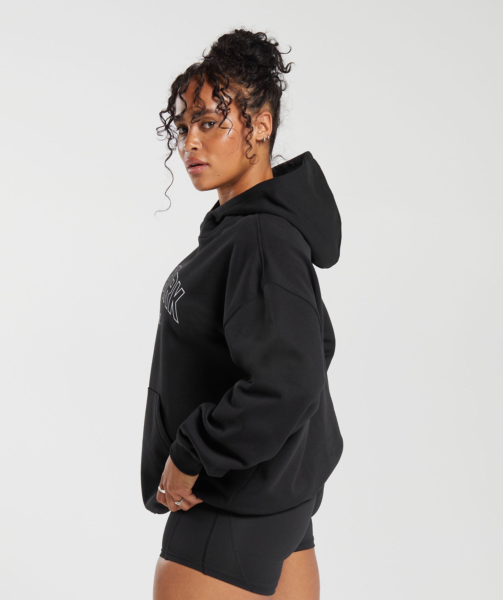 Strength Department Graphic Hoodie in Black - view 3