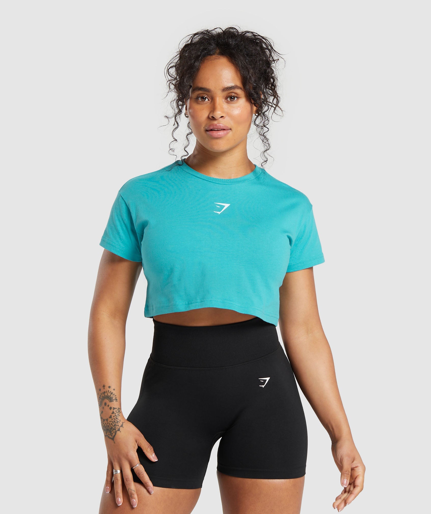 Strength & Conditioning Crop Top in Artificial Teal - view 2