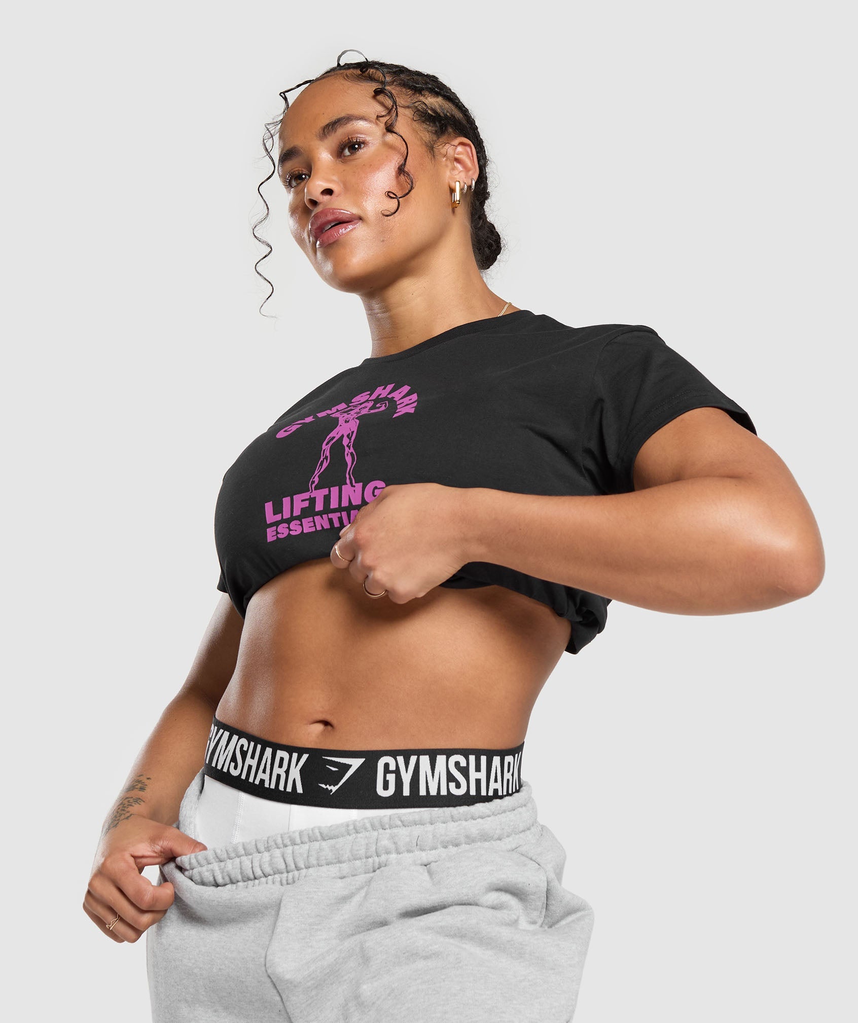 Strong Women Crop Top in Black - view 7