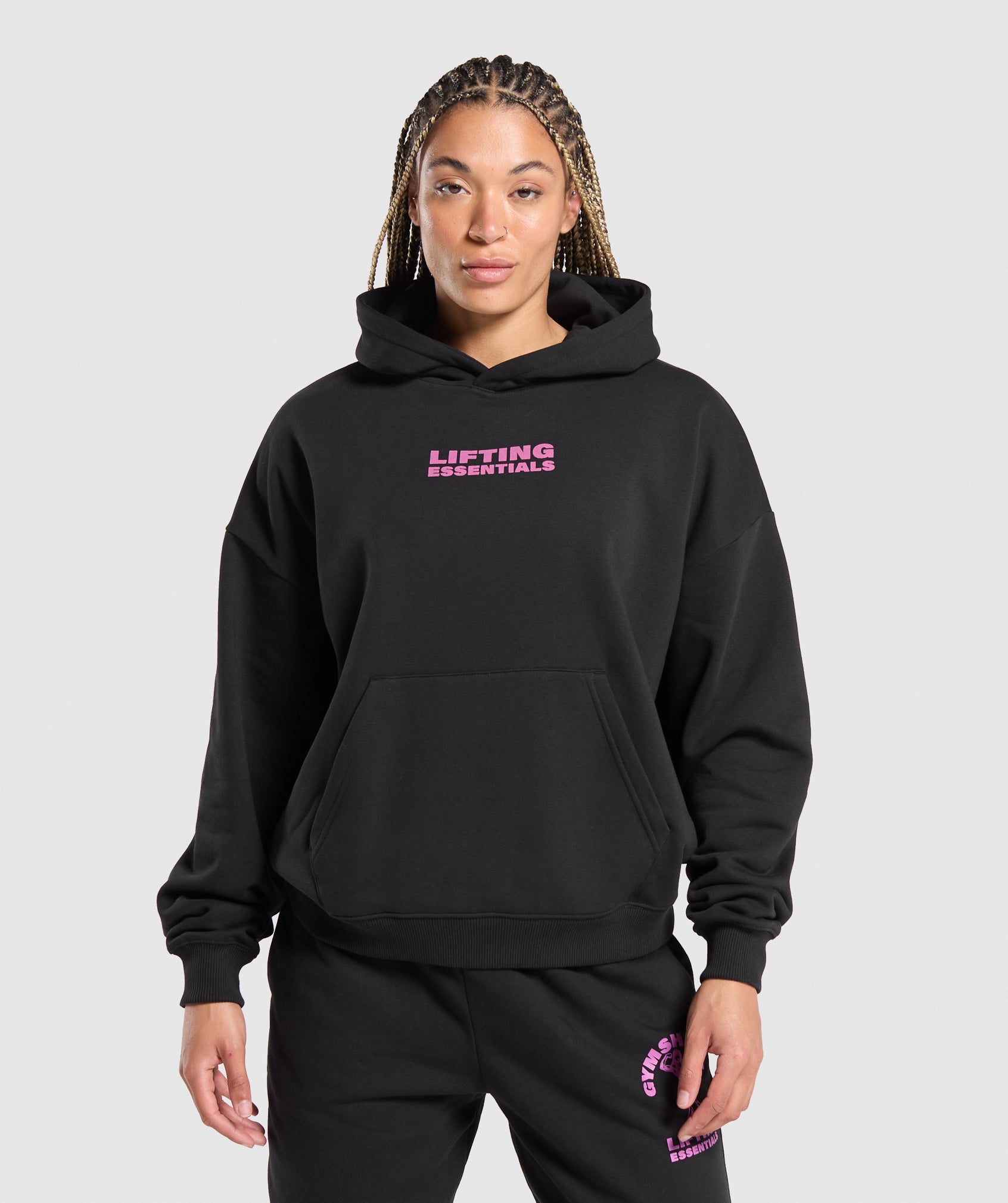 Strong Women Oversized Hoodie in Black - view 2