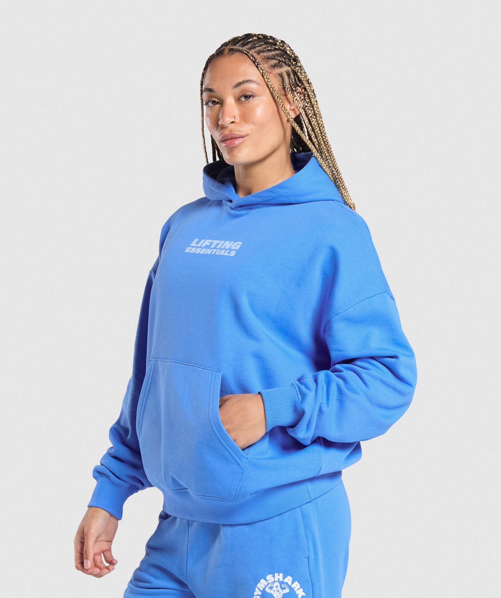 Strong Women Oversized Hoodie in Lats Blue - view 3